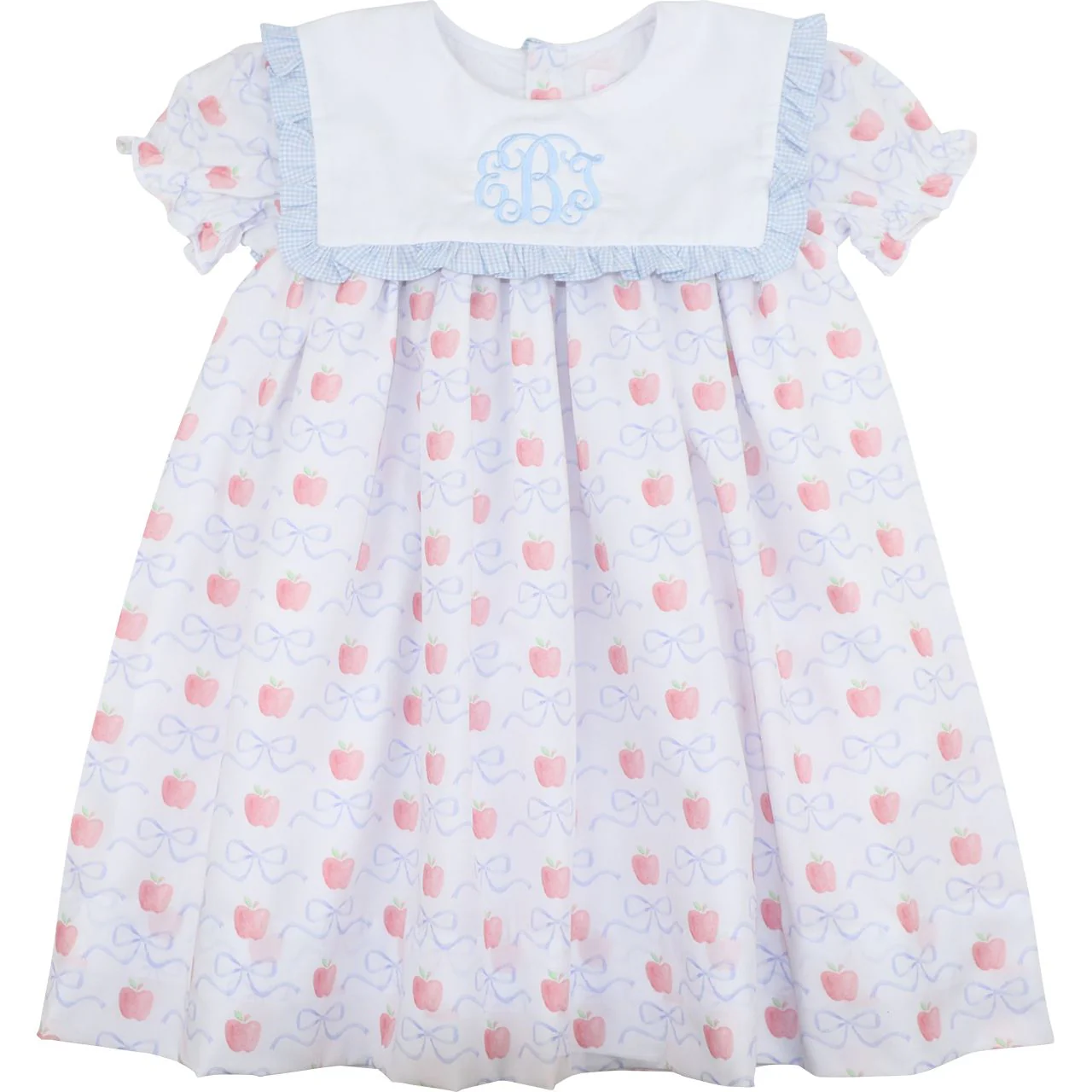 Apple And Bow Square Collar Dress