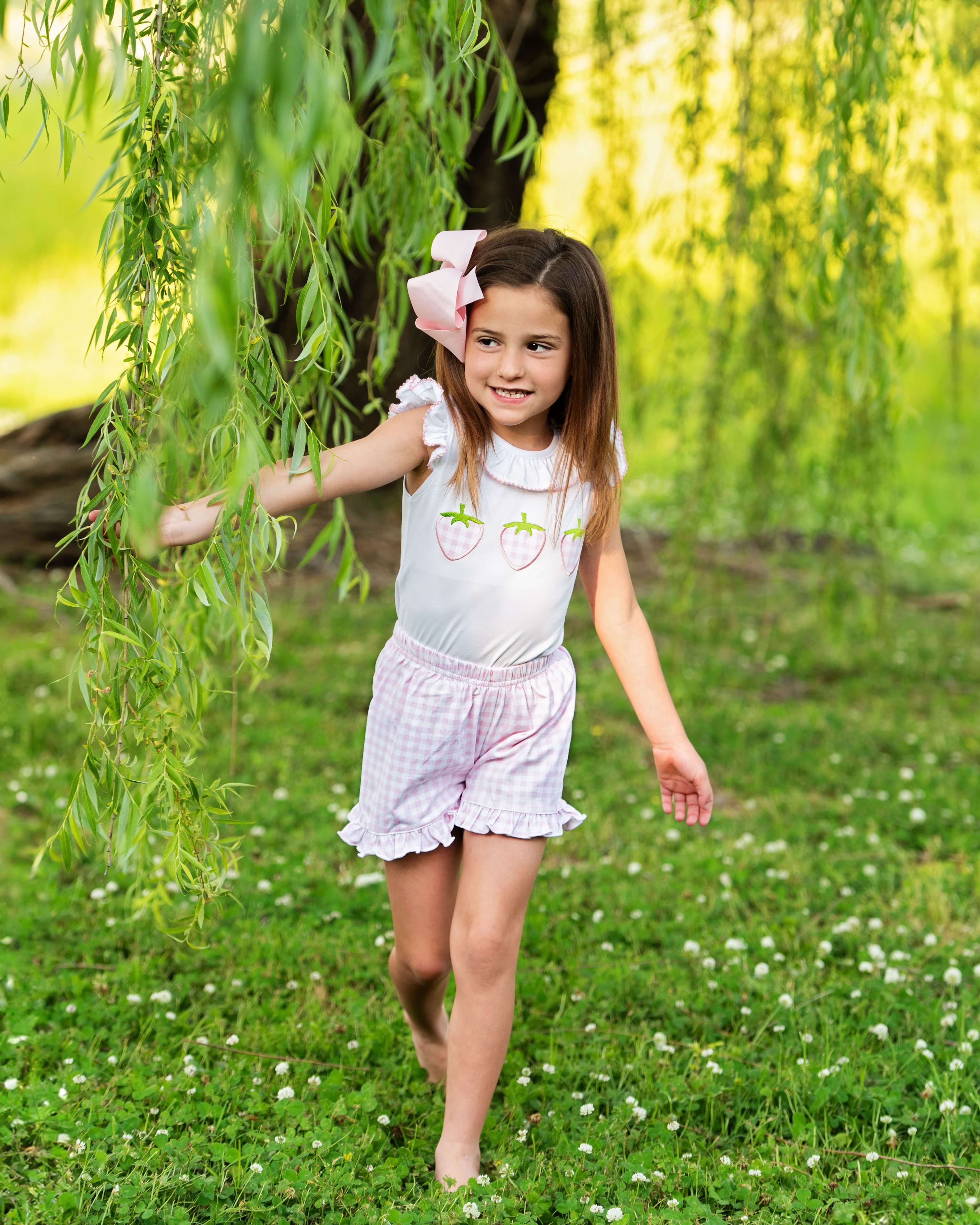 Applique Strawberry Knit Short Set - Image 2