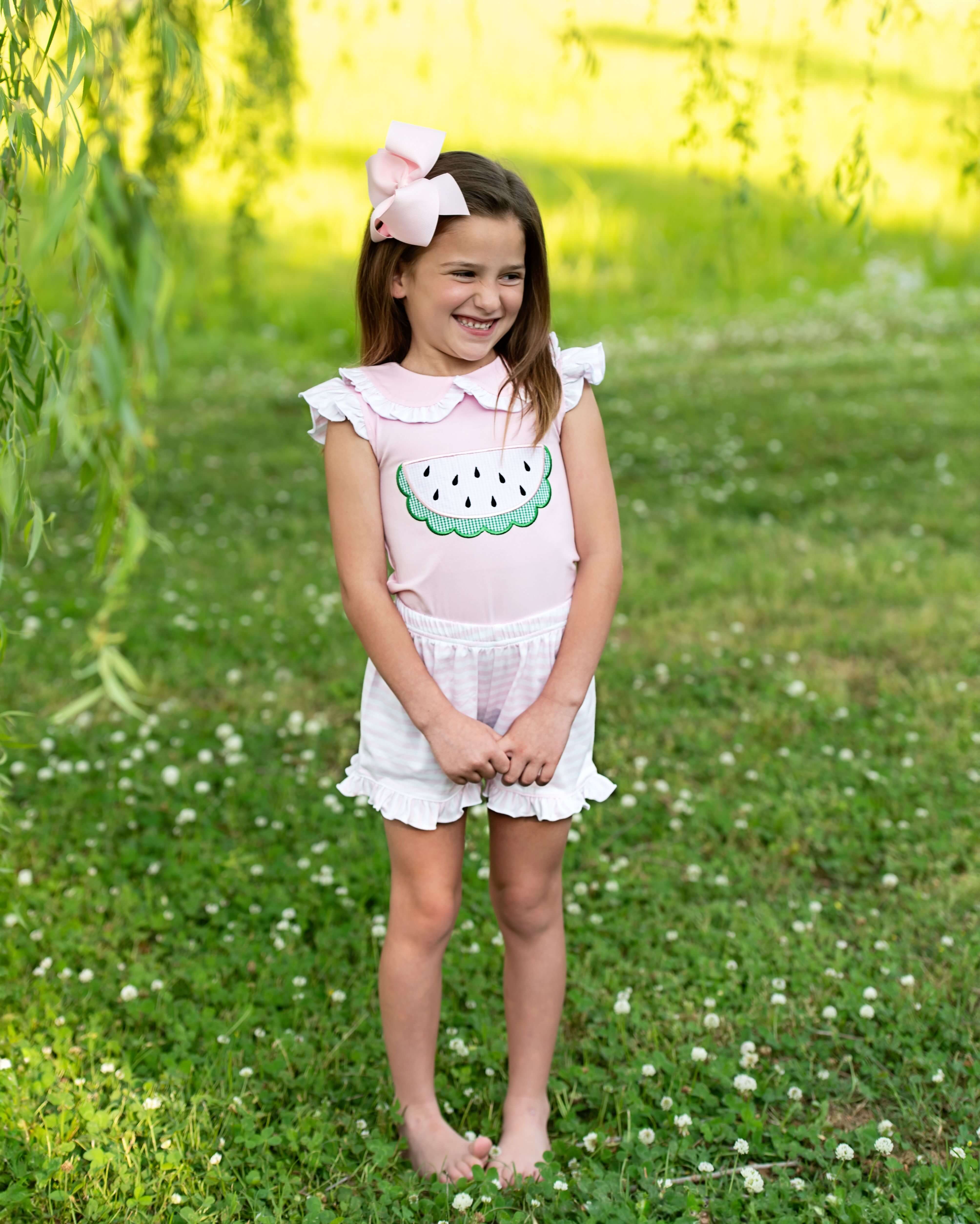 Applique Watermelon Knit Short Set - Image 2