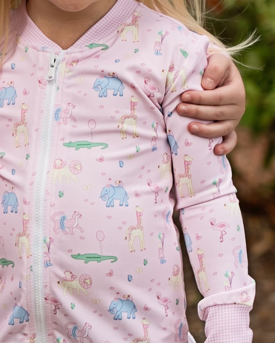 Birthday Party Animals Knit Zipper Pajamas - Image 3