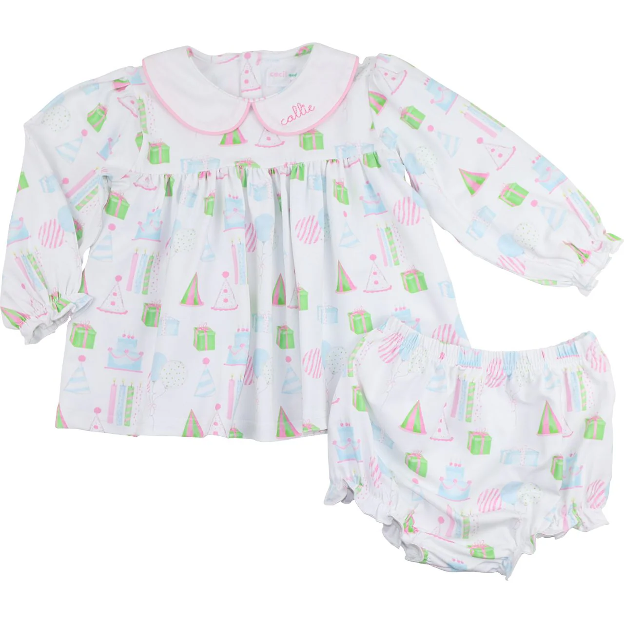 Birthday Print Knit Diaper Set