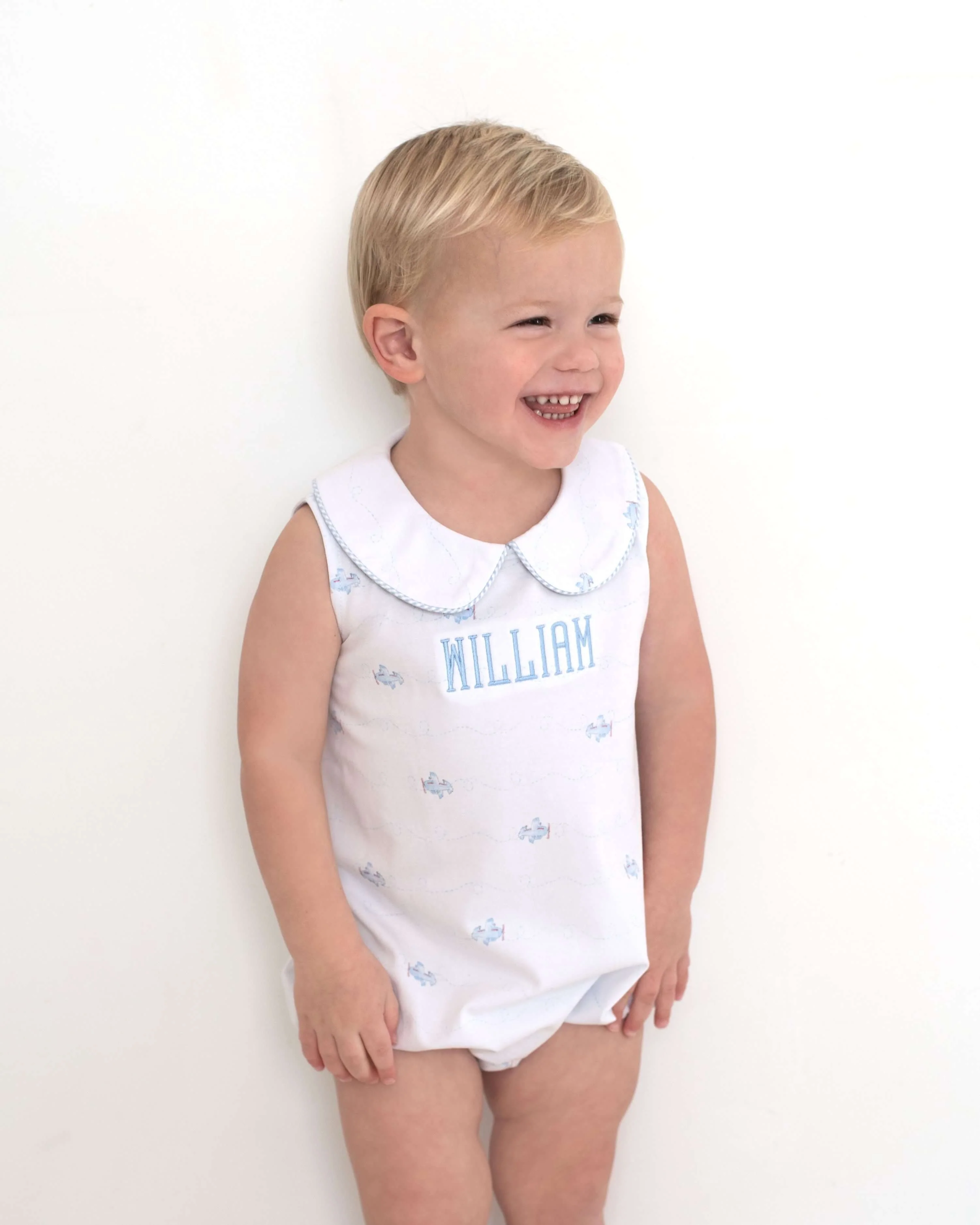 Blue Airplane Print Knit Bubble - Image 2