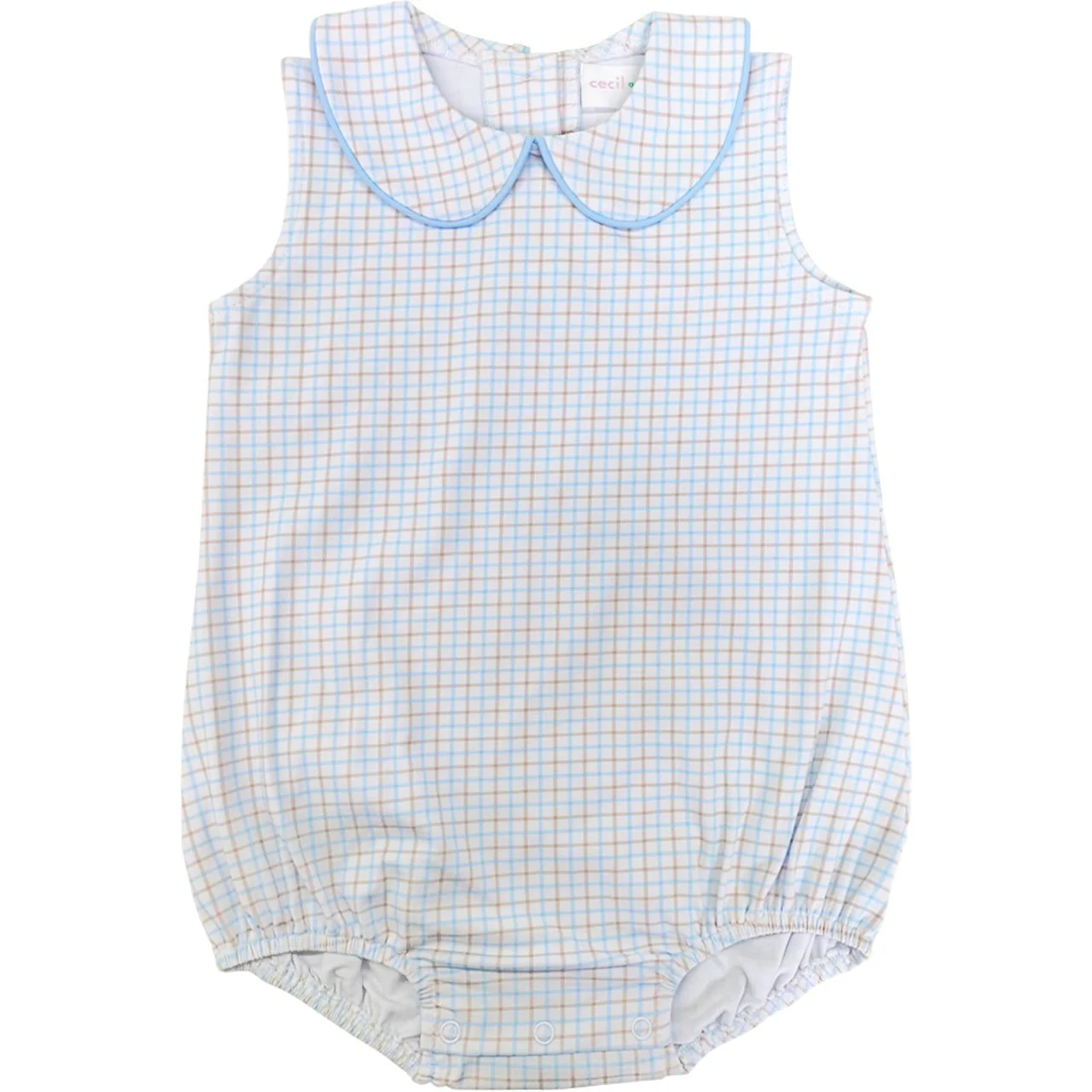 Blue And Khaki Windowpane Knit Bubble
