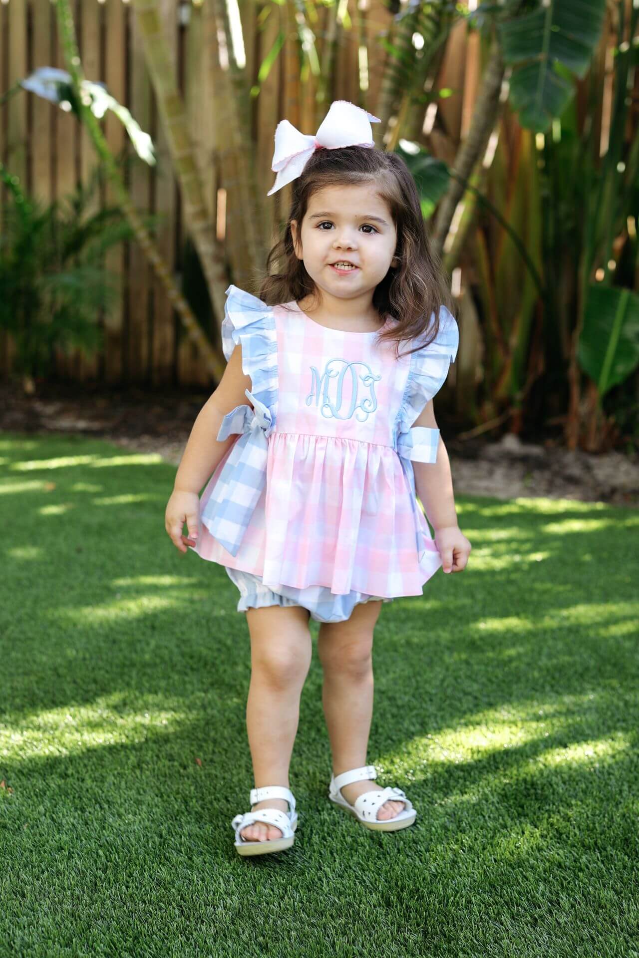Blue And Pink Buffalo Check Diaper Set - Image 2