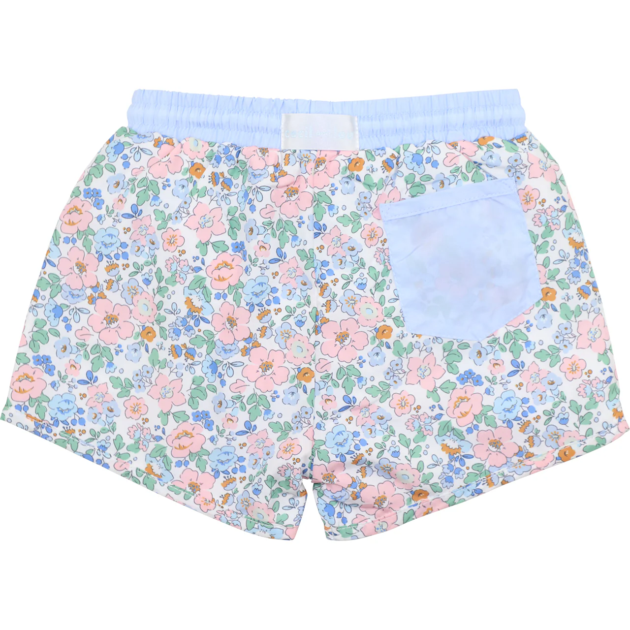 Blue And Pink Floral Swim Trunks - Image 2
