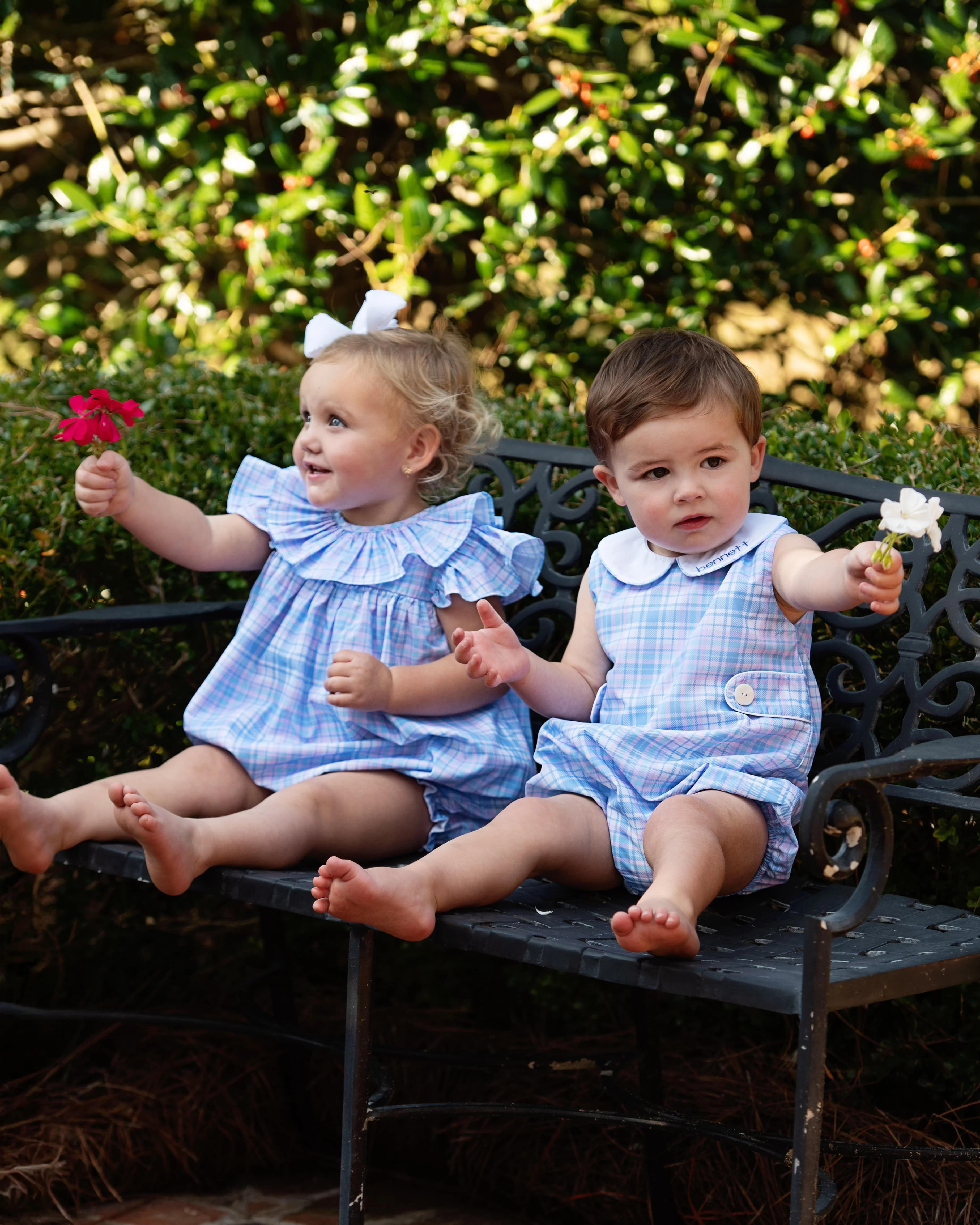 Blue And Pink Plaid Ruffle Bubble - Image 3