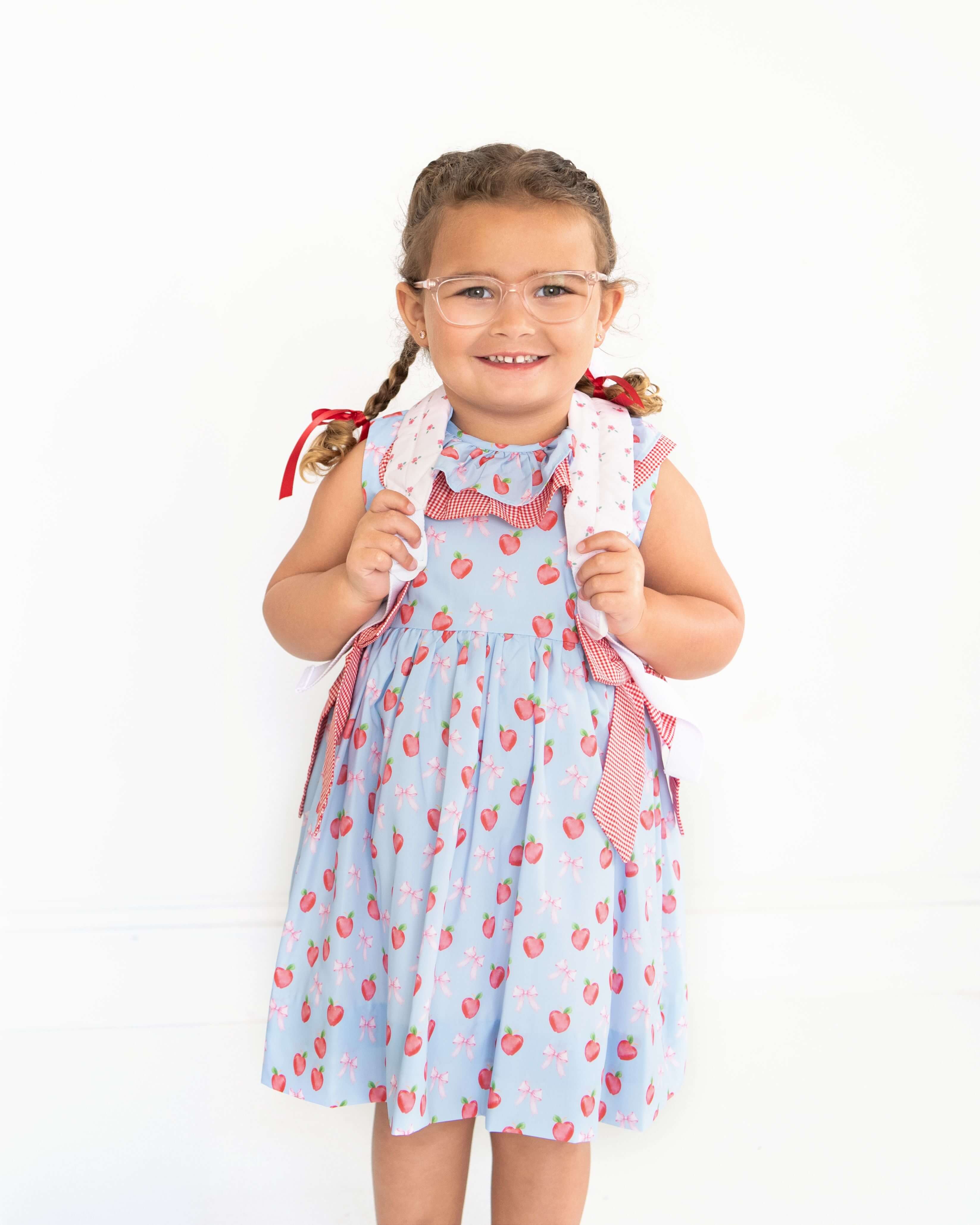 Blue And Red Apple And Bow Dress - Image 2
