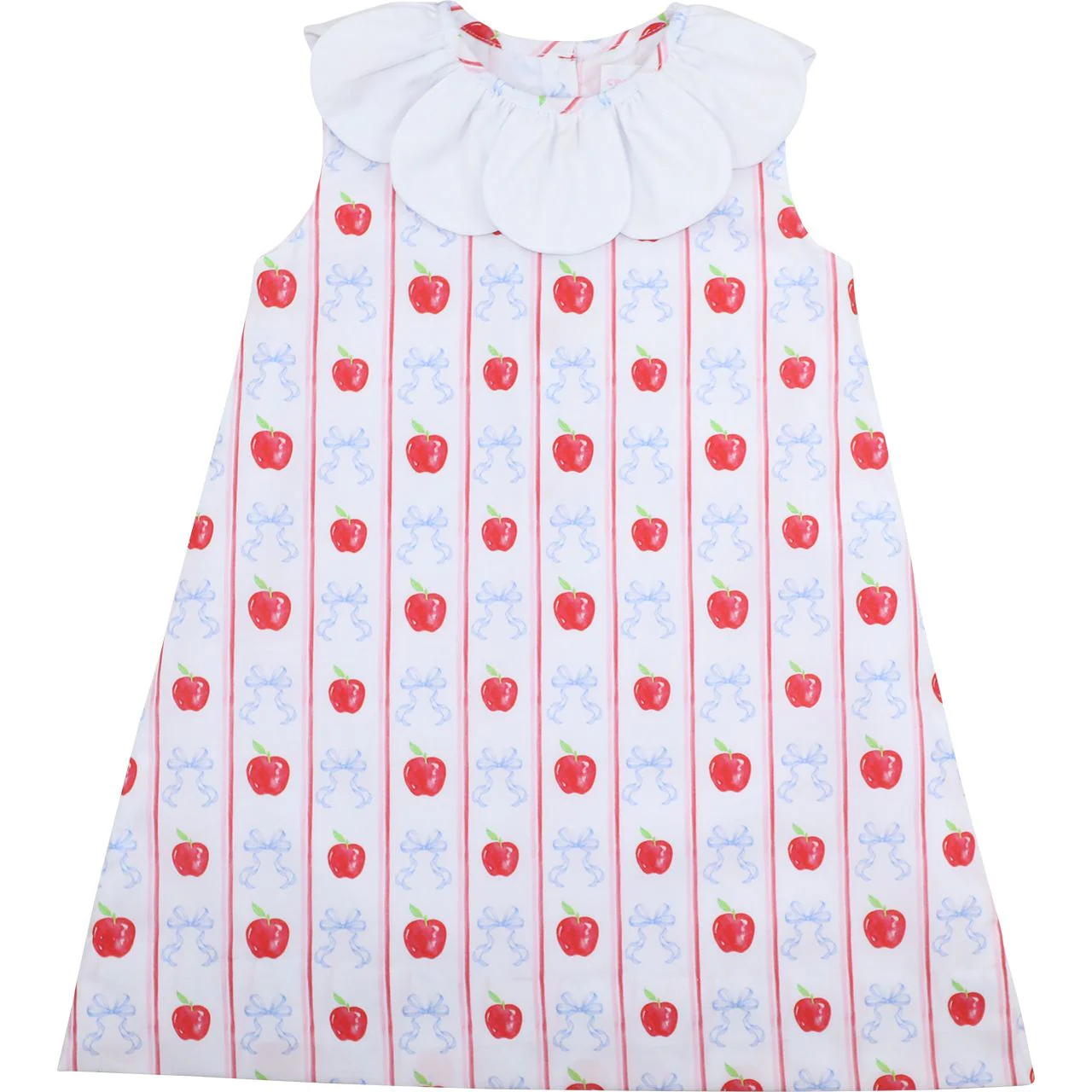 Blue And Red Apple And Bow Dress