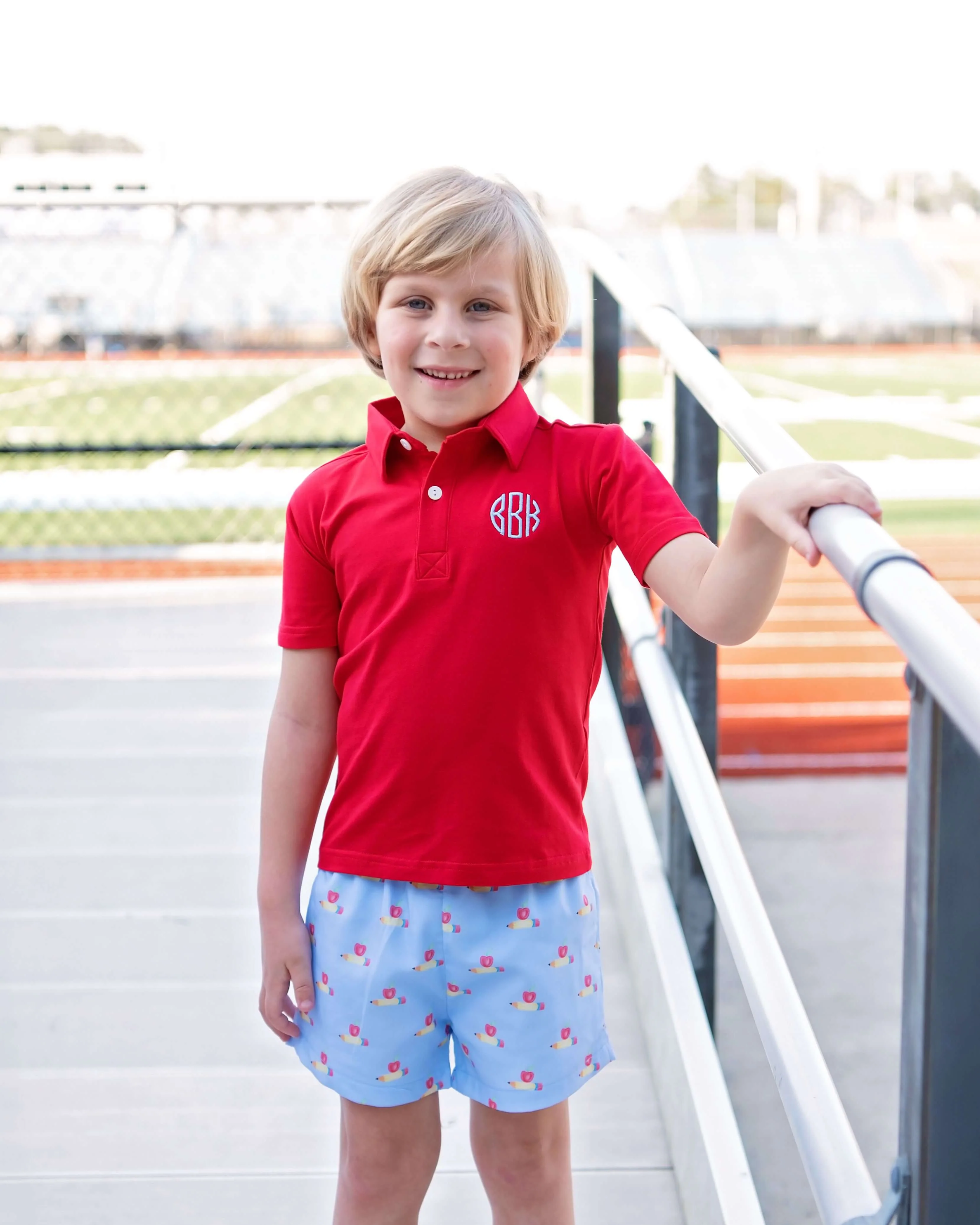 Blue And Red Back To School Polo Short Set - Image 2