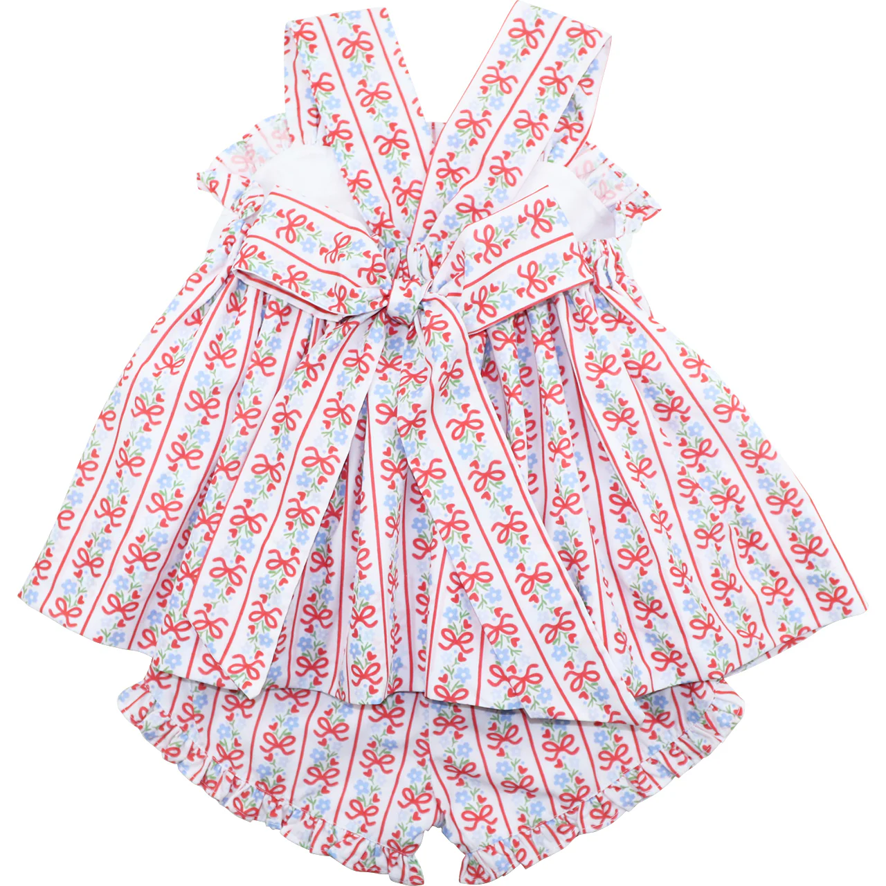 Blue And Red Bow Bouquet Short Set - Image 2
