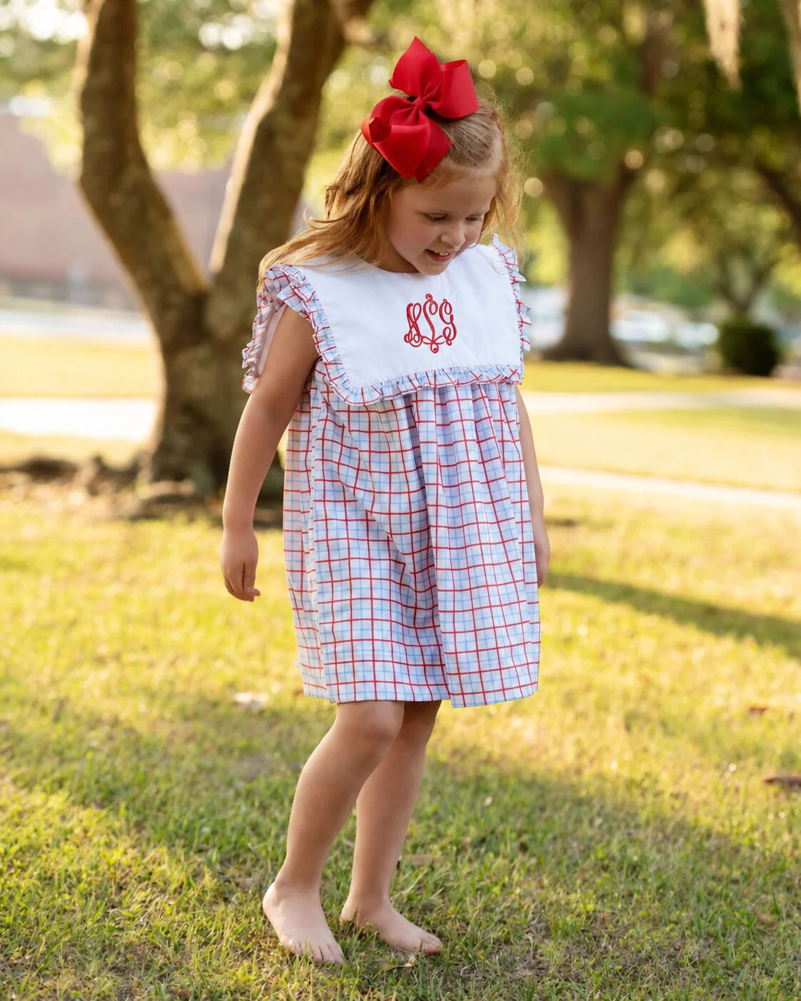 Blue And Red Windowpane Dress - Image 2