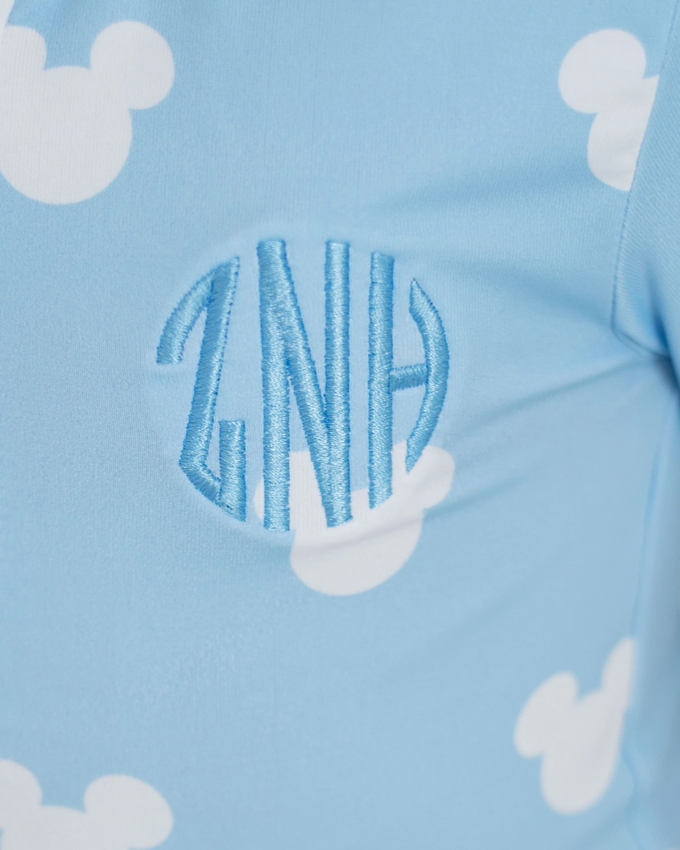 Blue And White Mouse Ears Knit Pajamas - Image 3