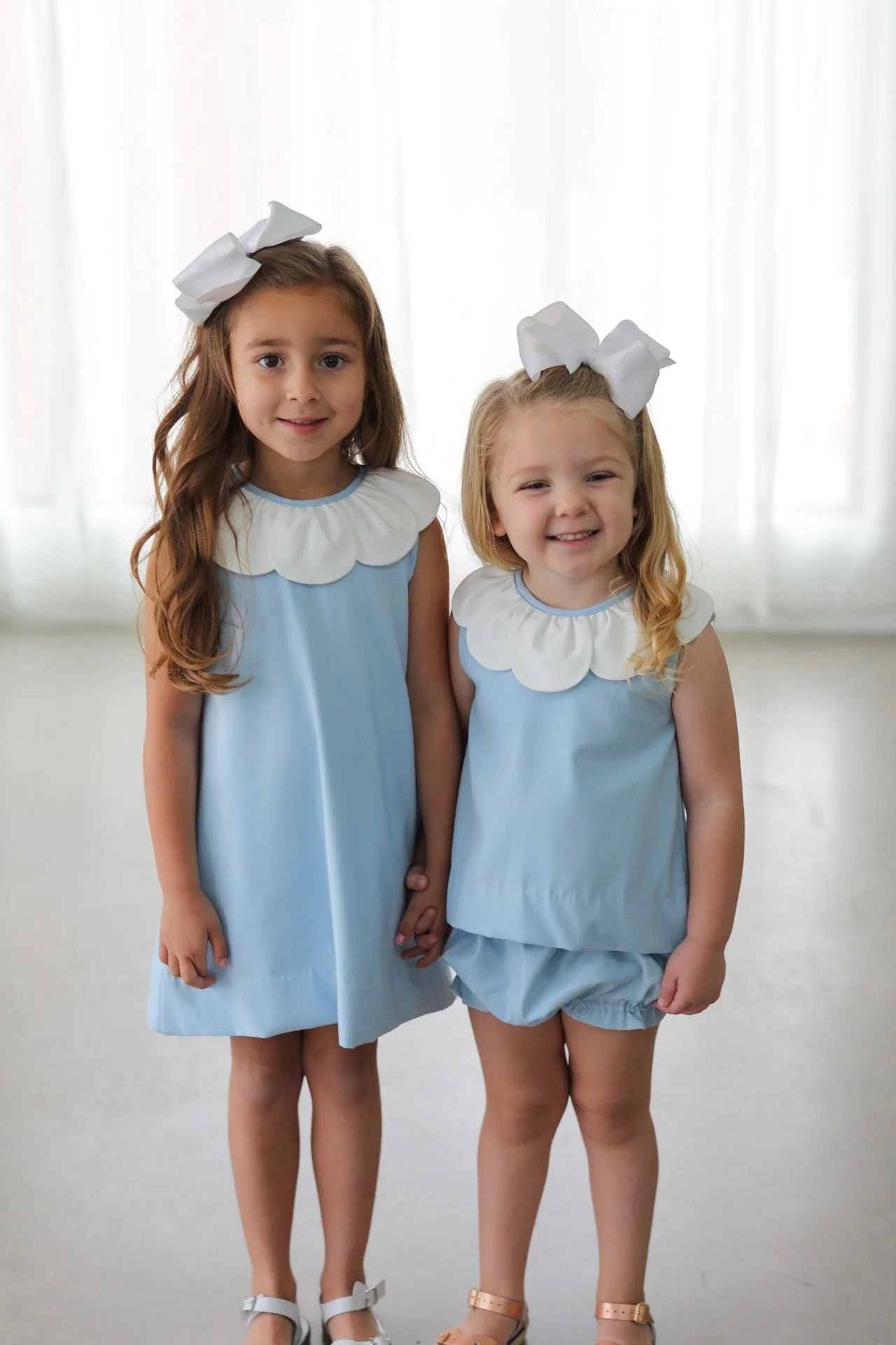 Blue And White Petal Collar Diaper Set - Image 2