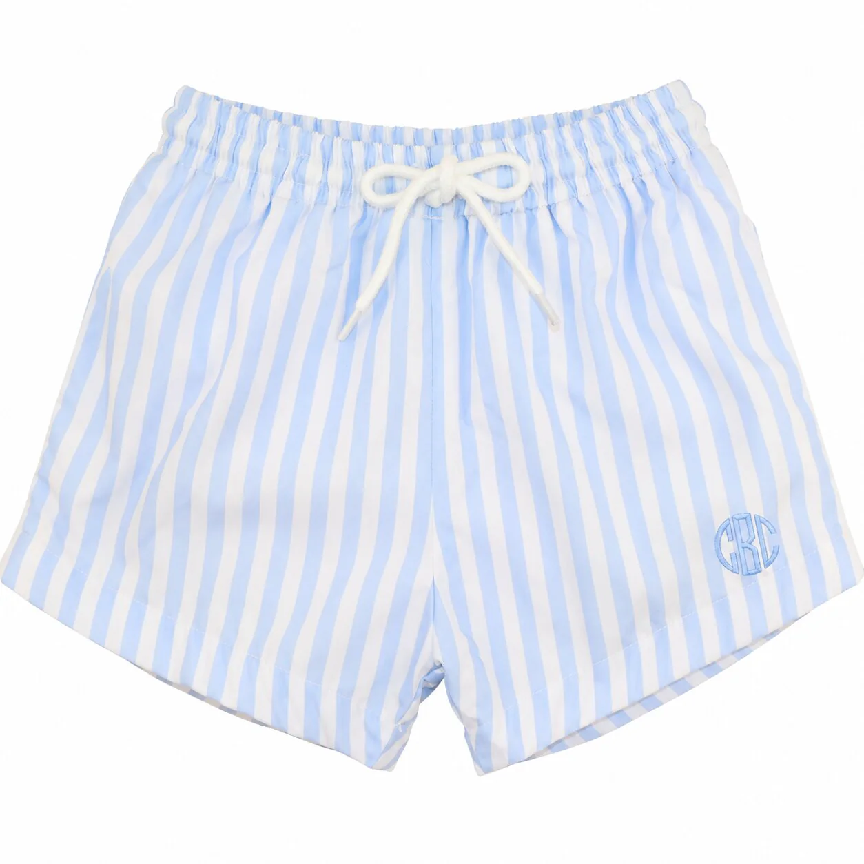 Blue And White Striped Swim Trunks
