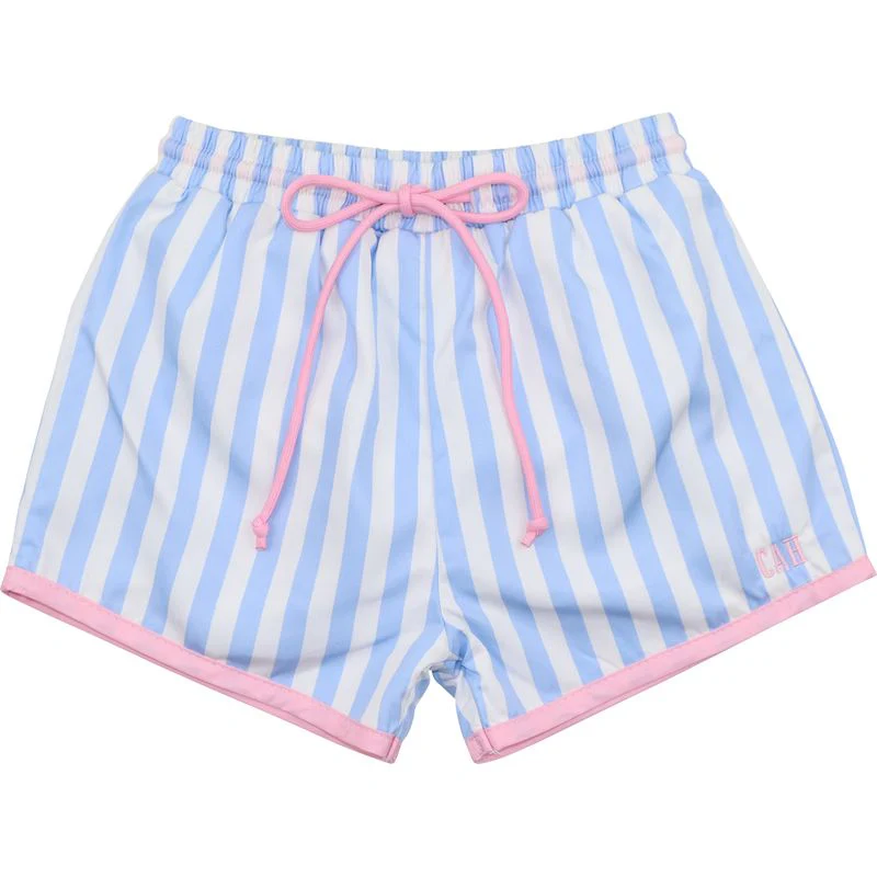 Blue Cabana Striped Swim Trunks