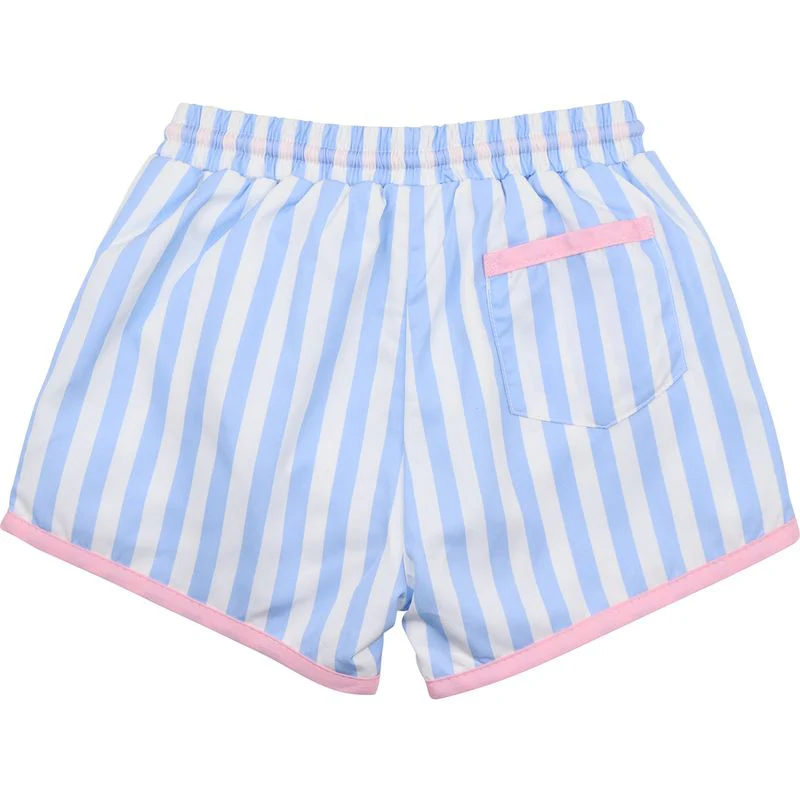Blue Cabana Striped Swim Trunks - Image 2