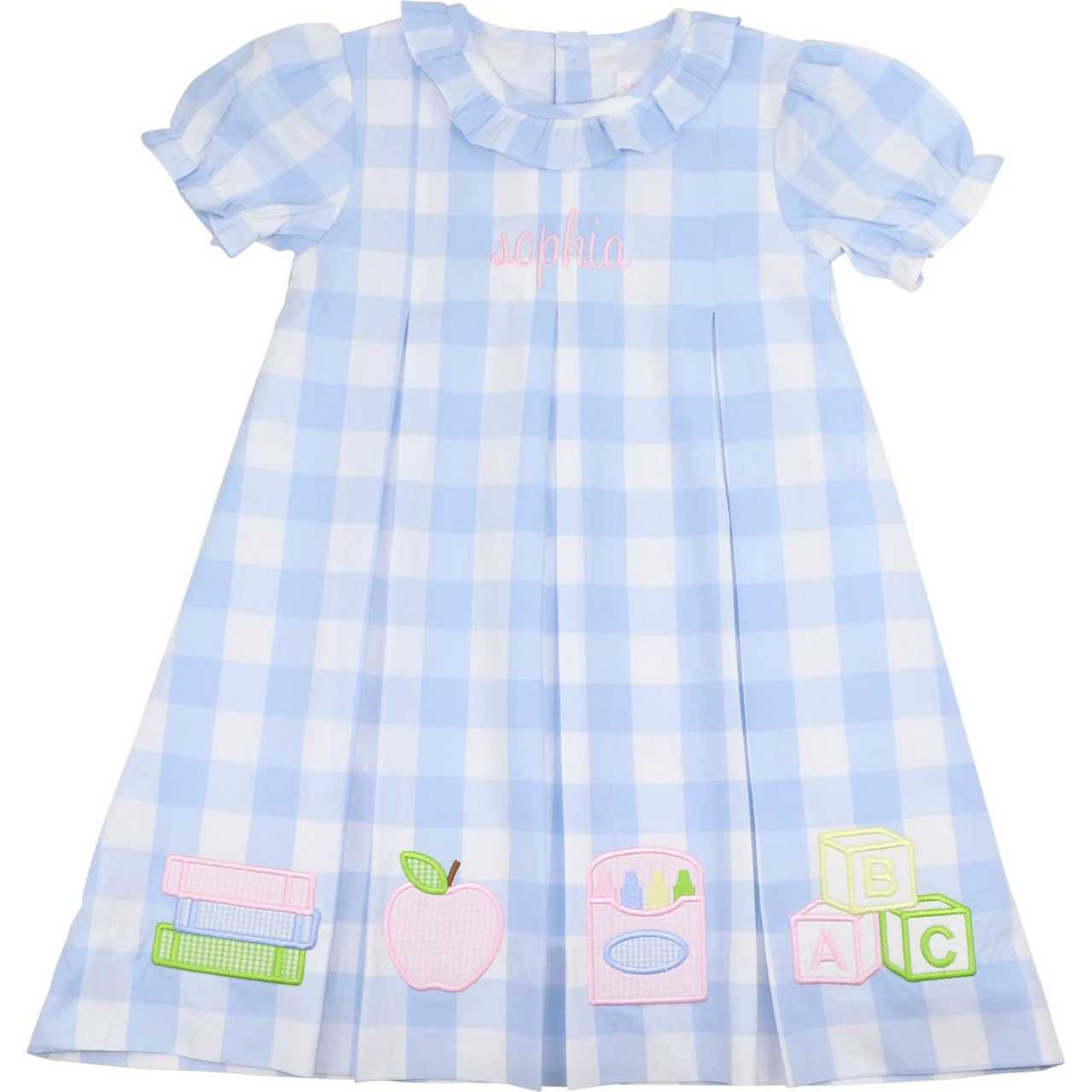 Blue Check Back To School Dress