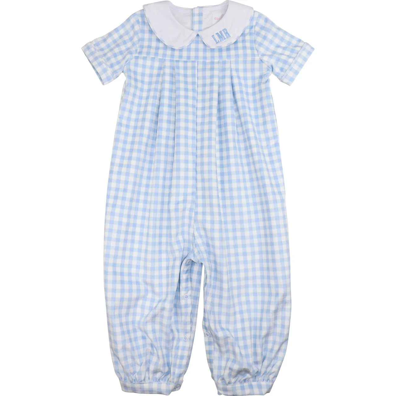 Blue Check Corduroy Long Romper