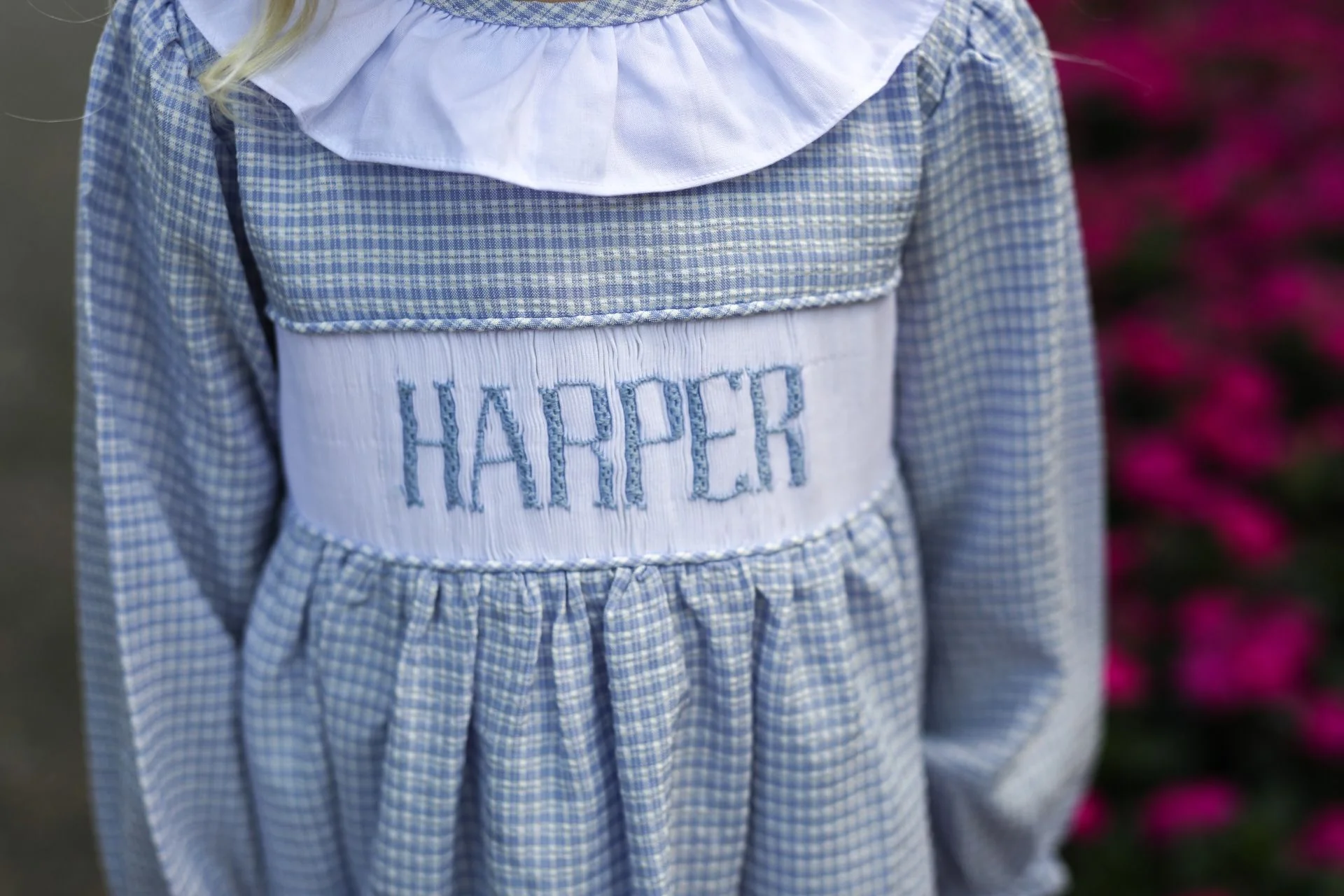 Blue Custom Smocked Long Bubble - Image 3