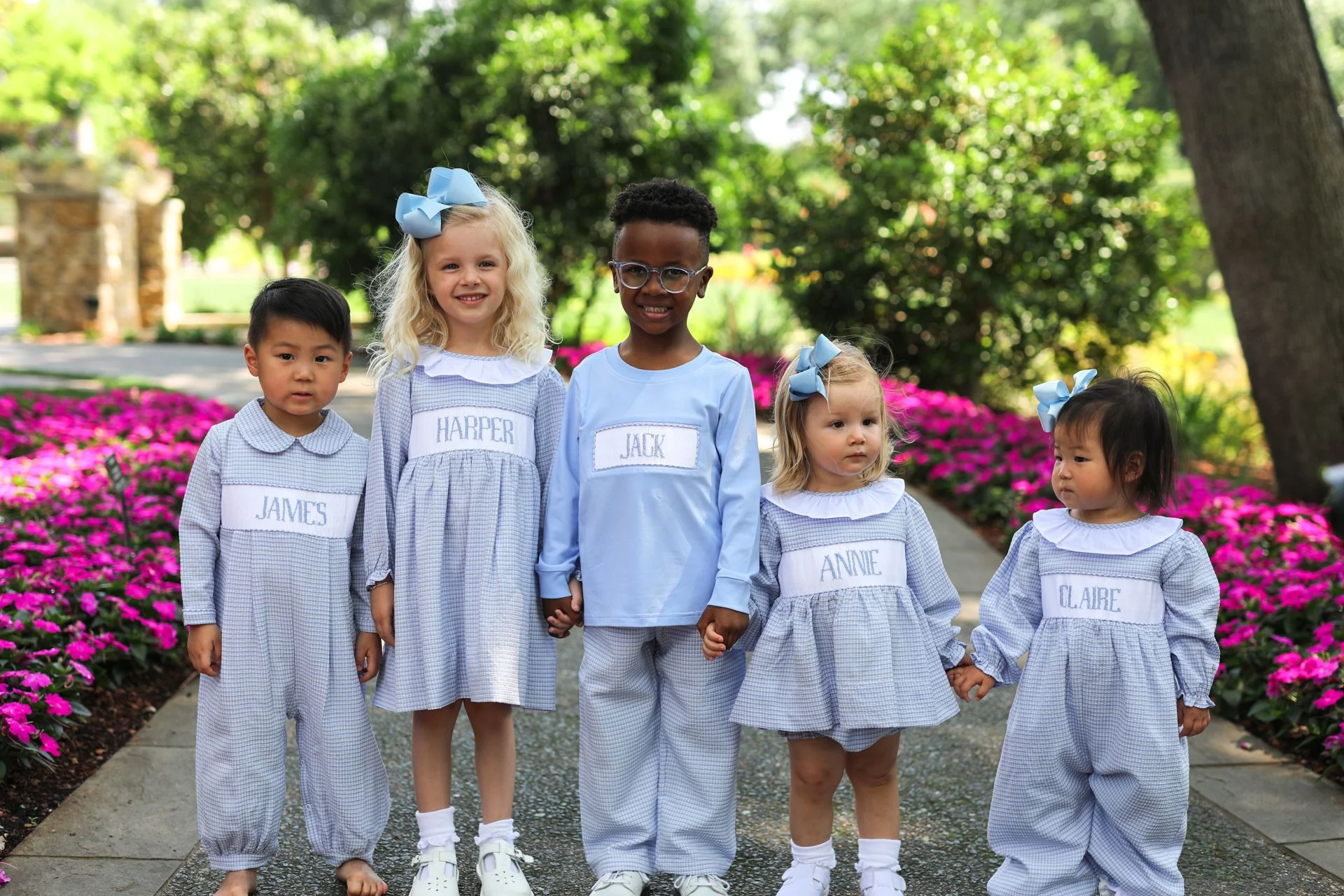 Blue Custom Smocked Pant Set - Image 4
