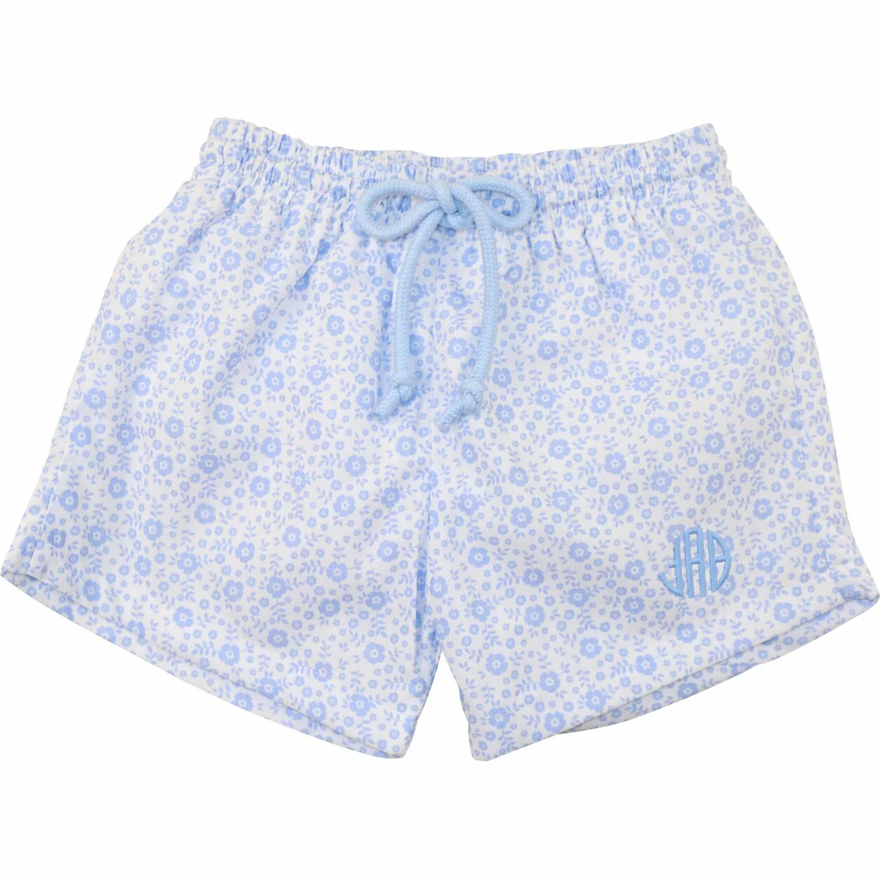 Blue Floral Swim Trunks