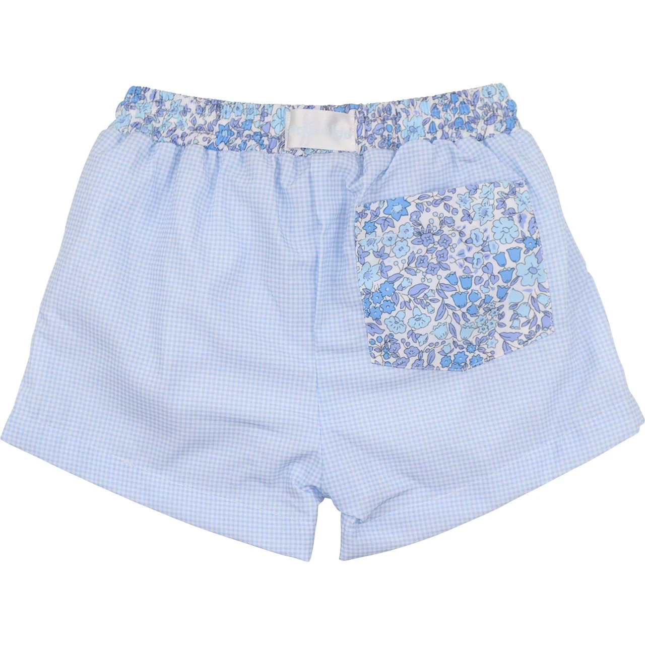 Blue Gingham And Liberty Swim Trunks - Image 2