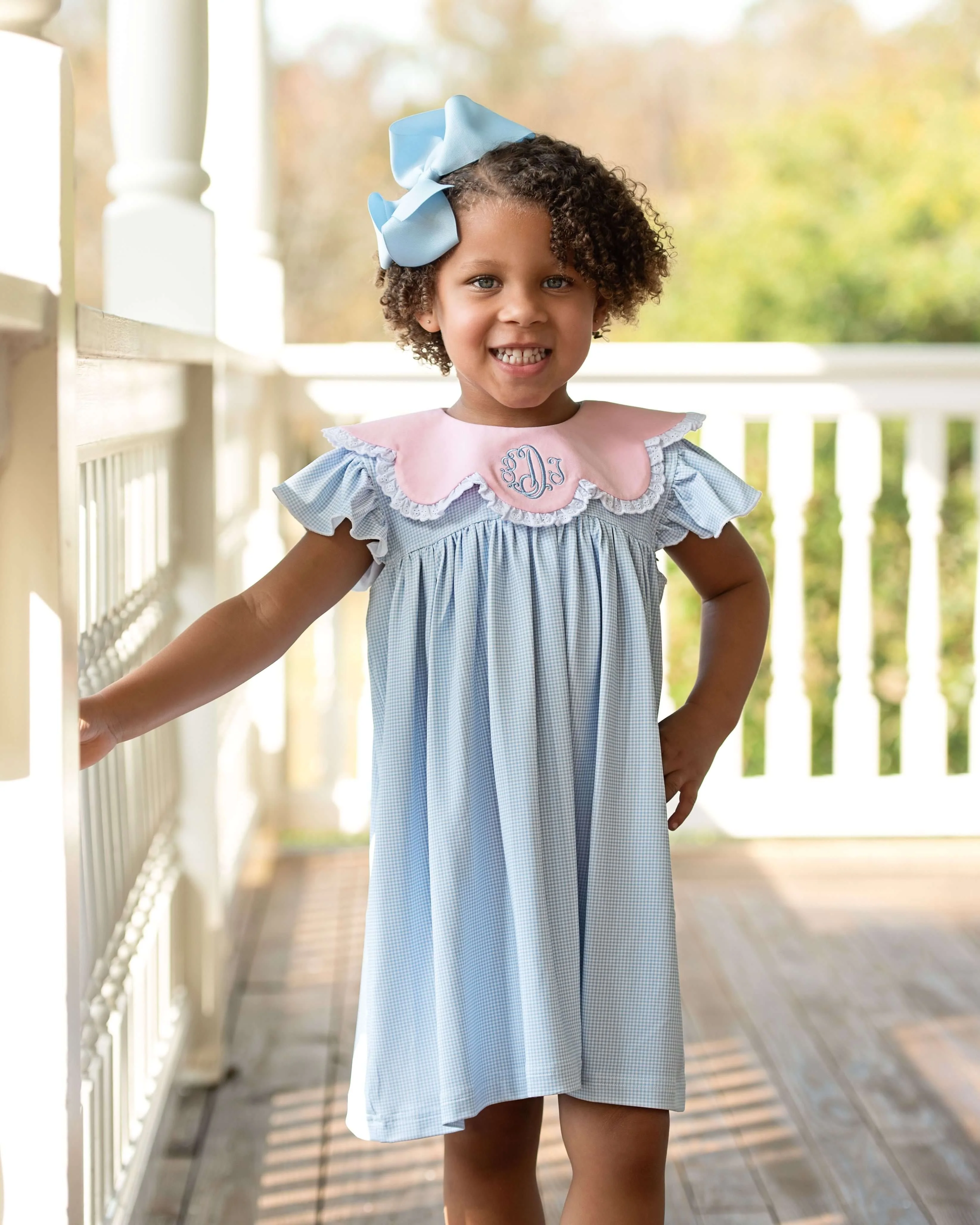 Blue Gingham Knit Dress - Image 2