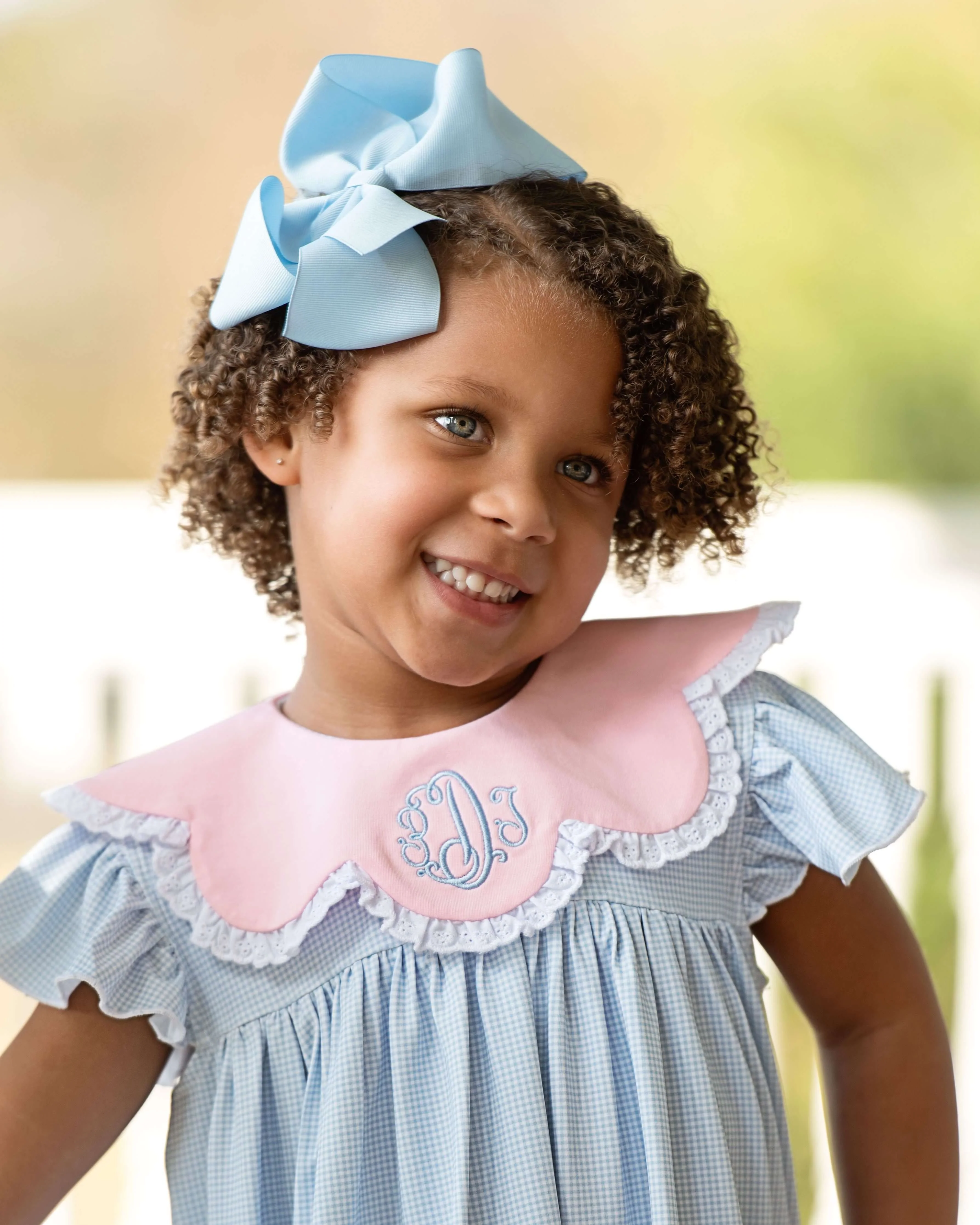 Blue Gingham Knit Dress - Image 3