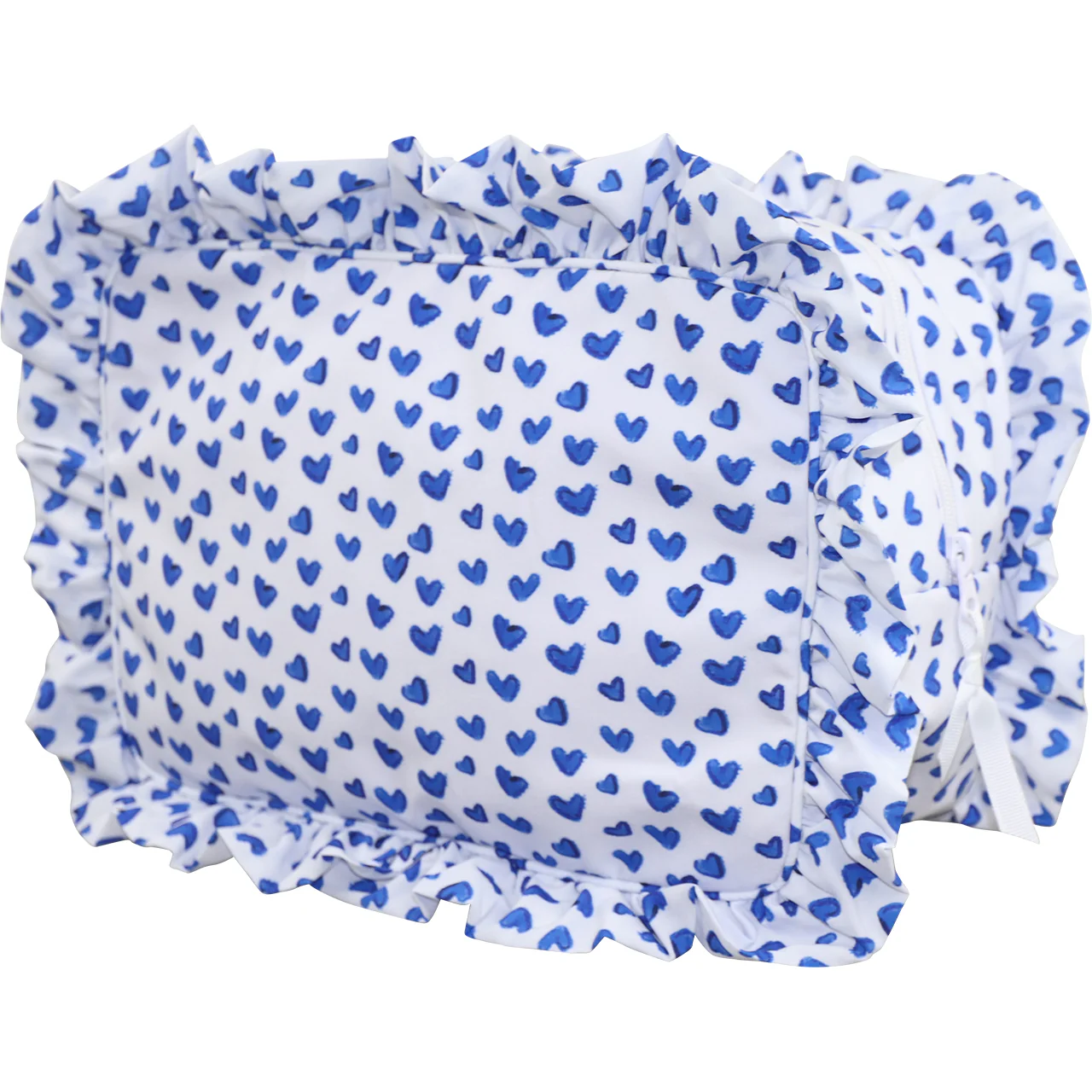 Blue Heart Ruffle Zipper Pouch - Image 2