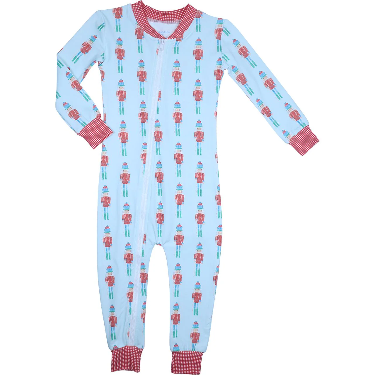 Blue Holiday Nutcracker Knit Zipper Pajamas - Image 2