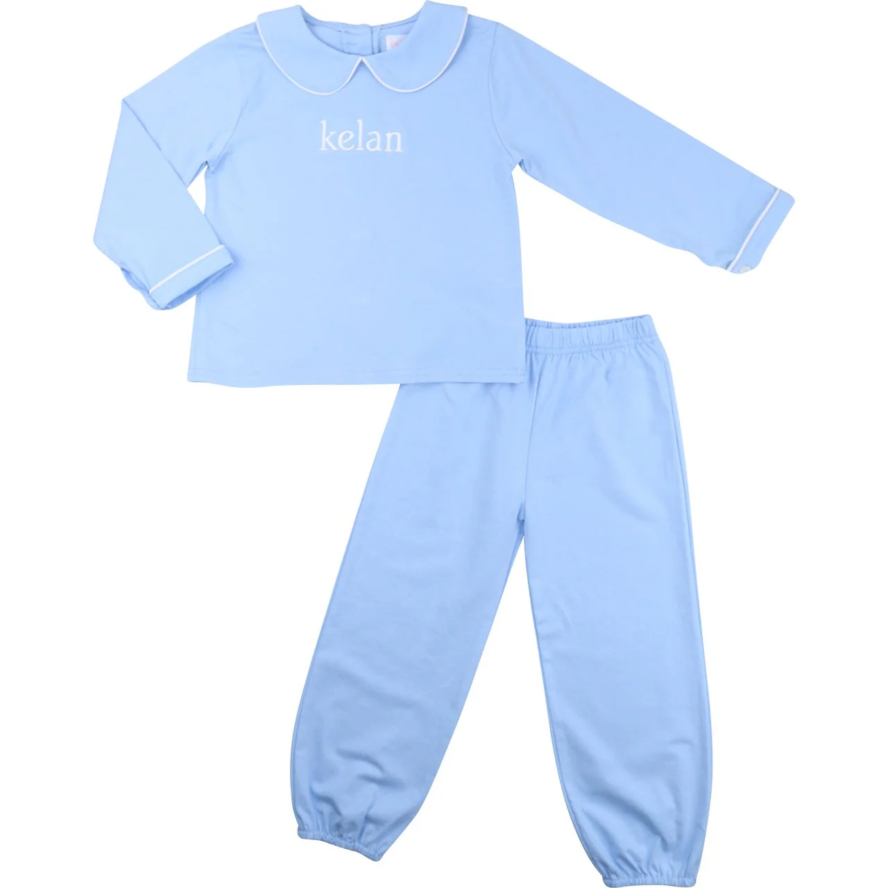 Blue Knit Ankle Pant Set