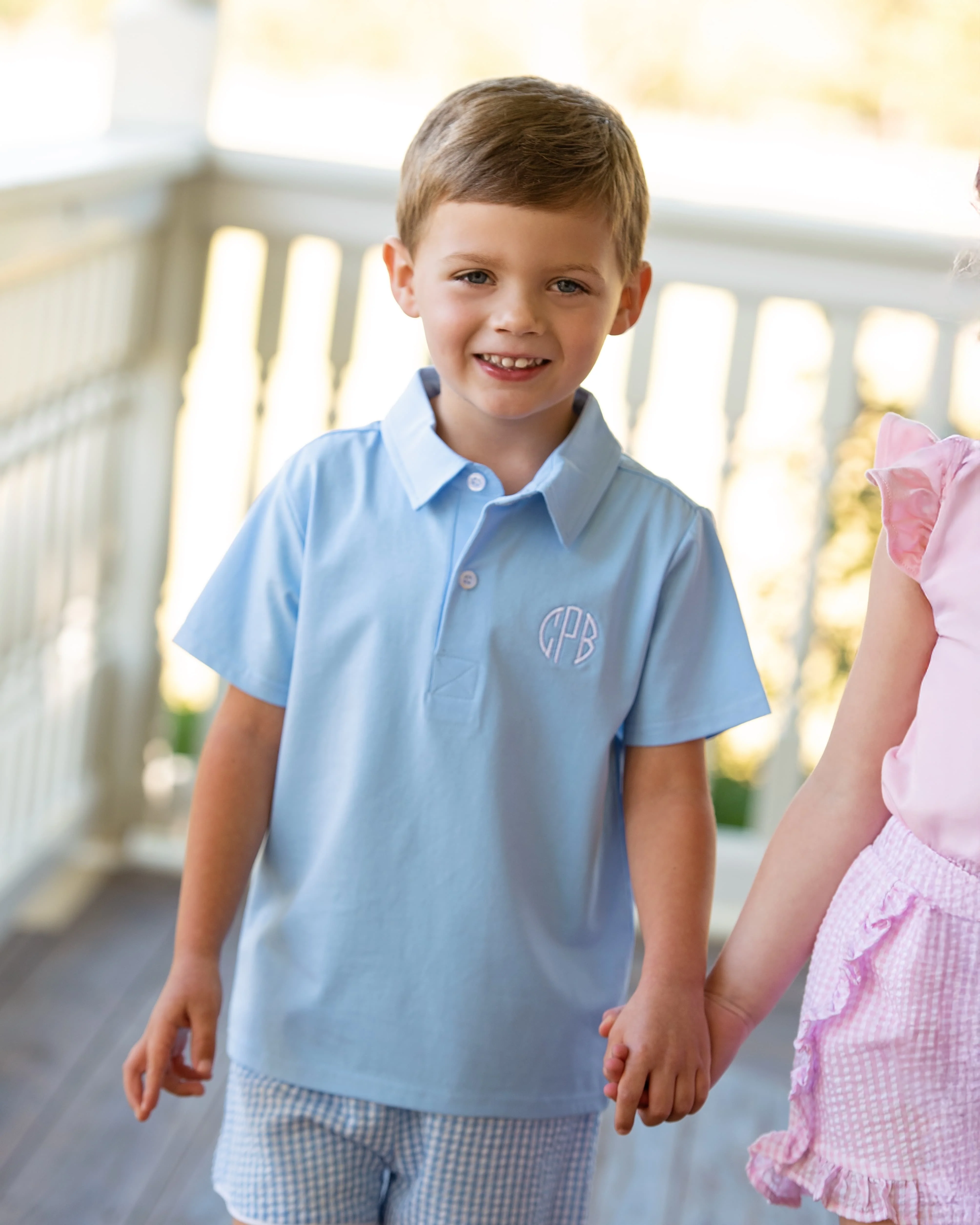 Blue Knit Polo Shirt - Image 2