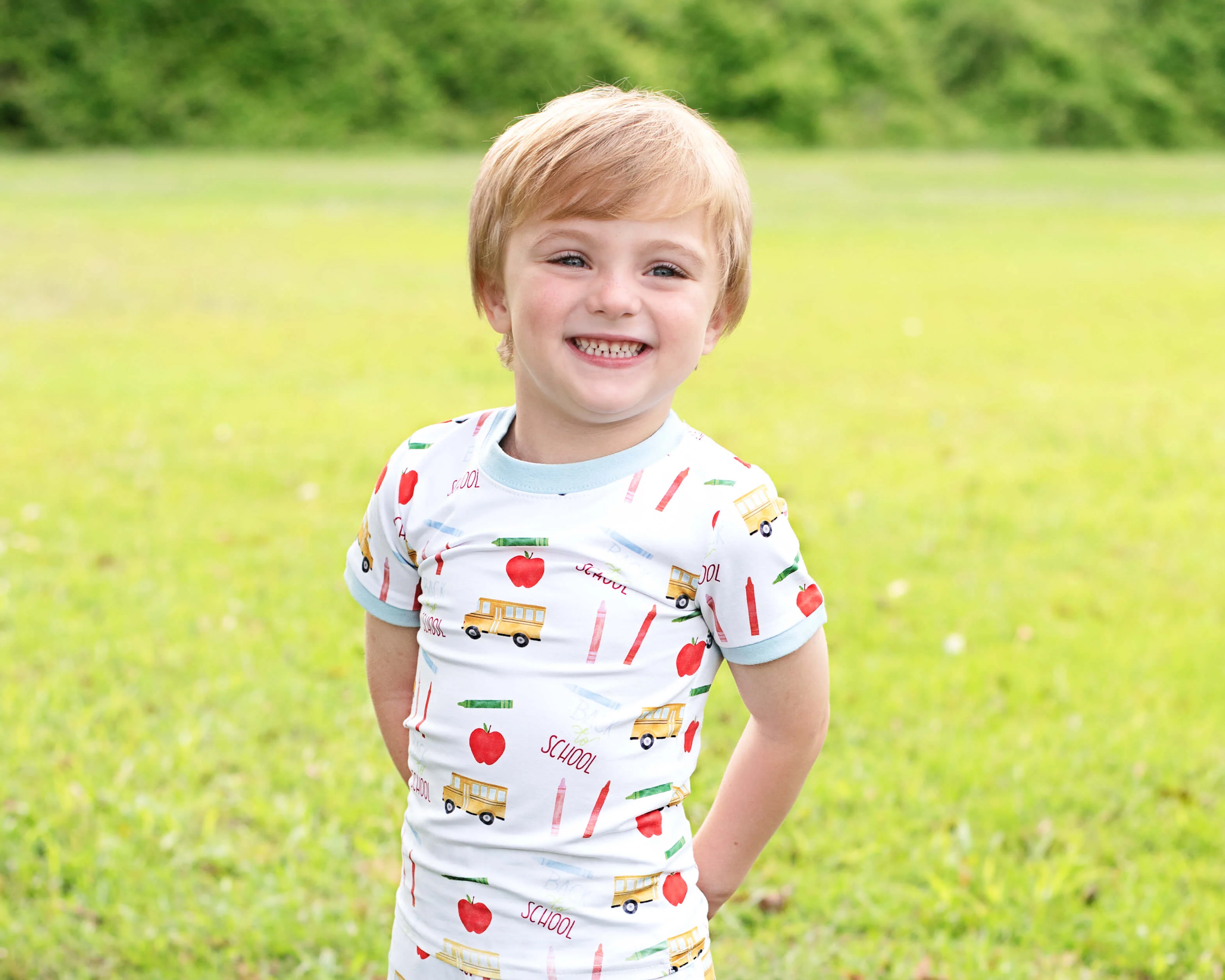Blue School Bus Pajamas - Image 2