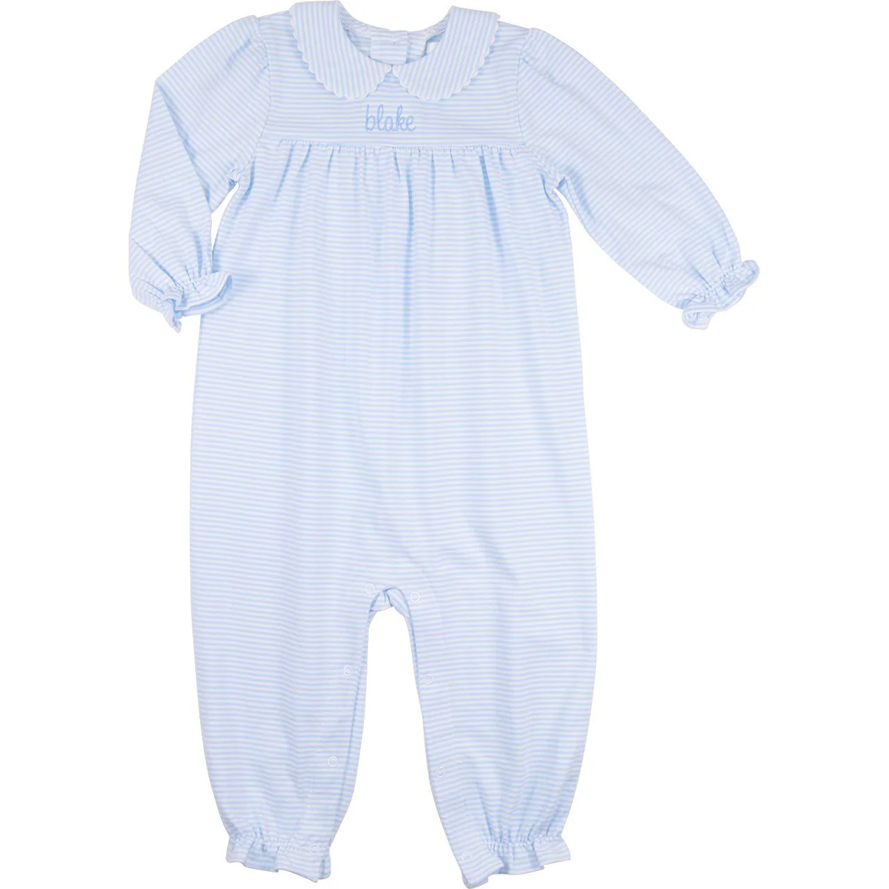 Blue Knit Stripe Long Bubble