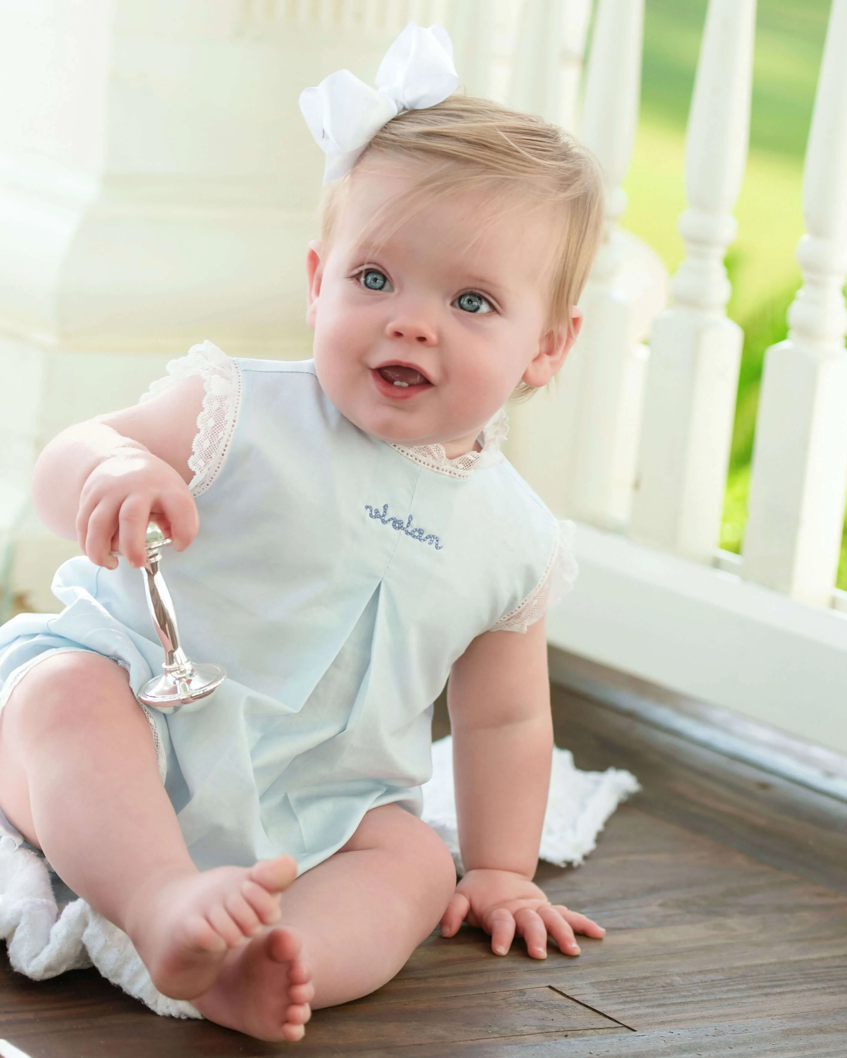 Blue Lace Heirloom Diaper Set - Image 2