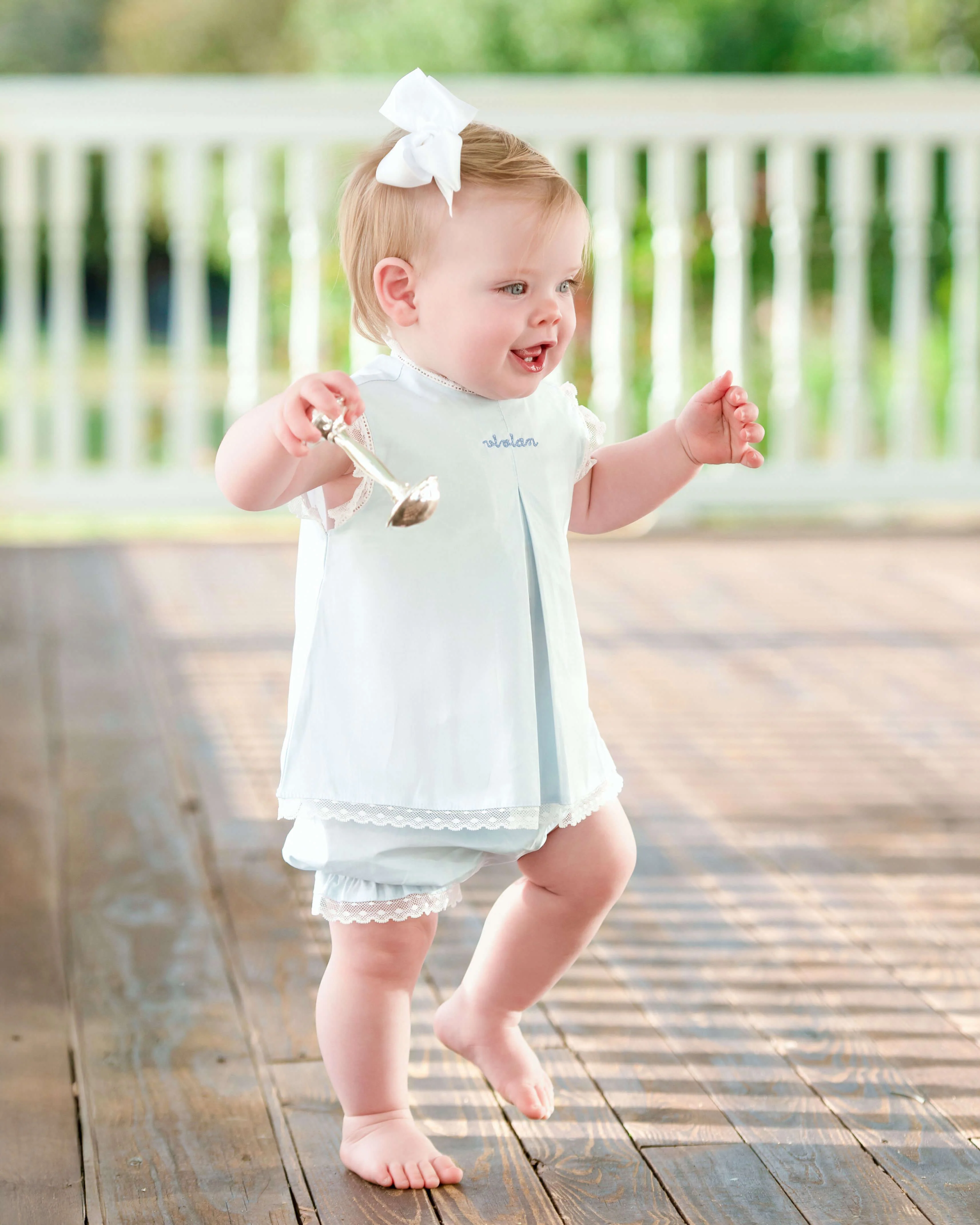 Blue Lace Heirloom Diaper Set - Image 3