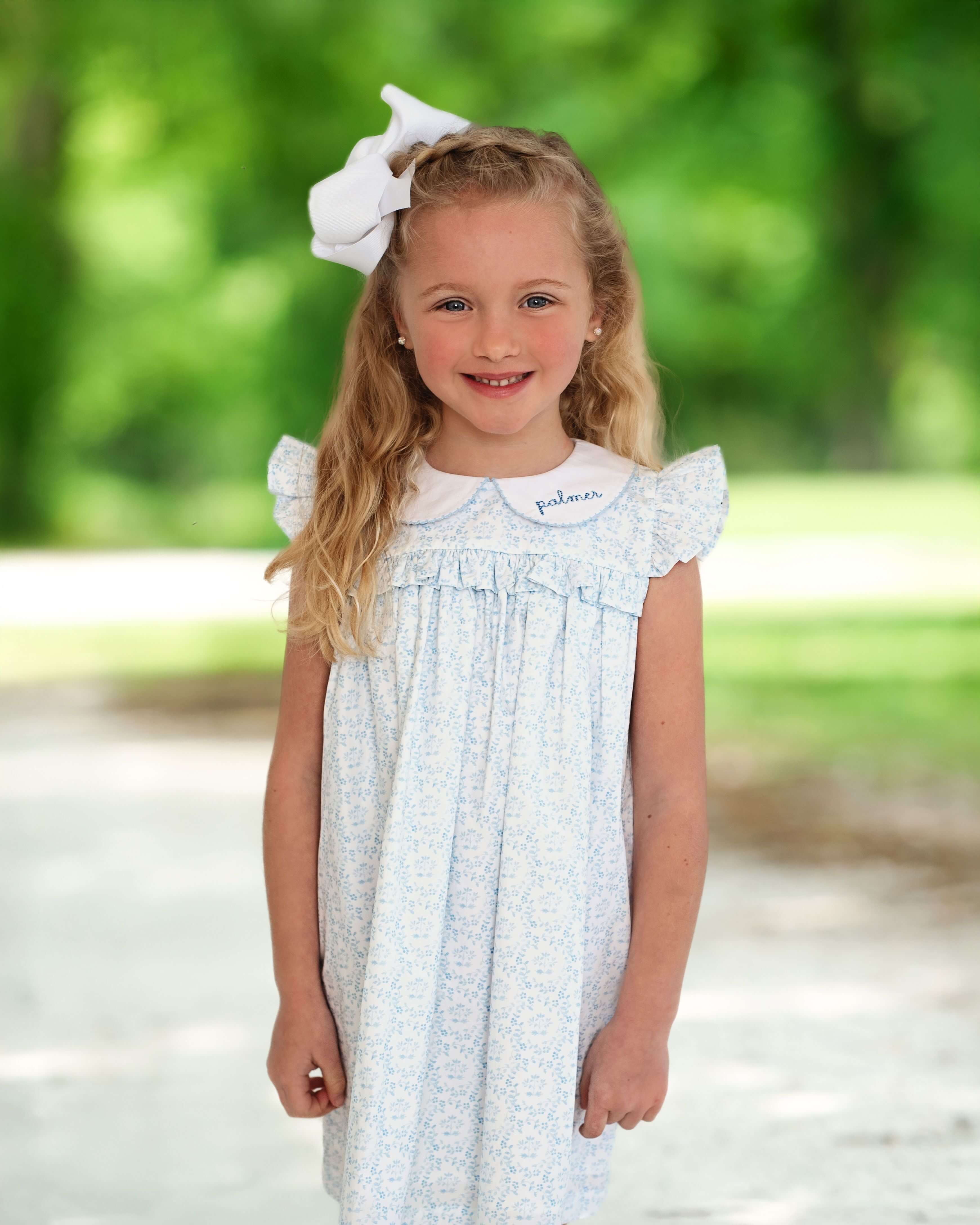 Blue Mini Floral Knit Dress - Image 2