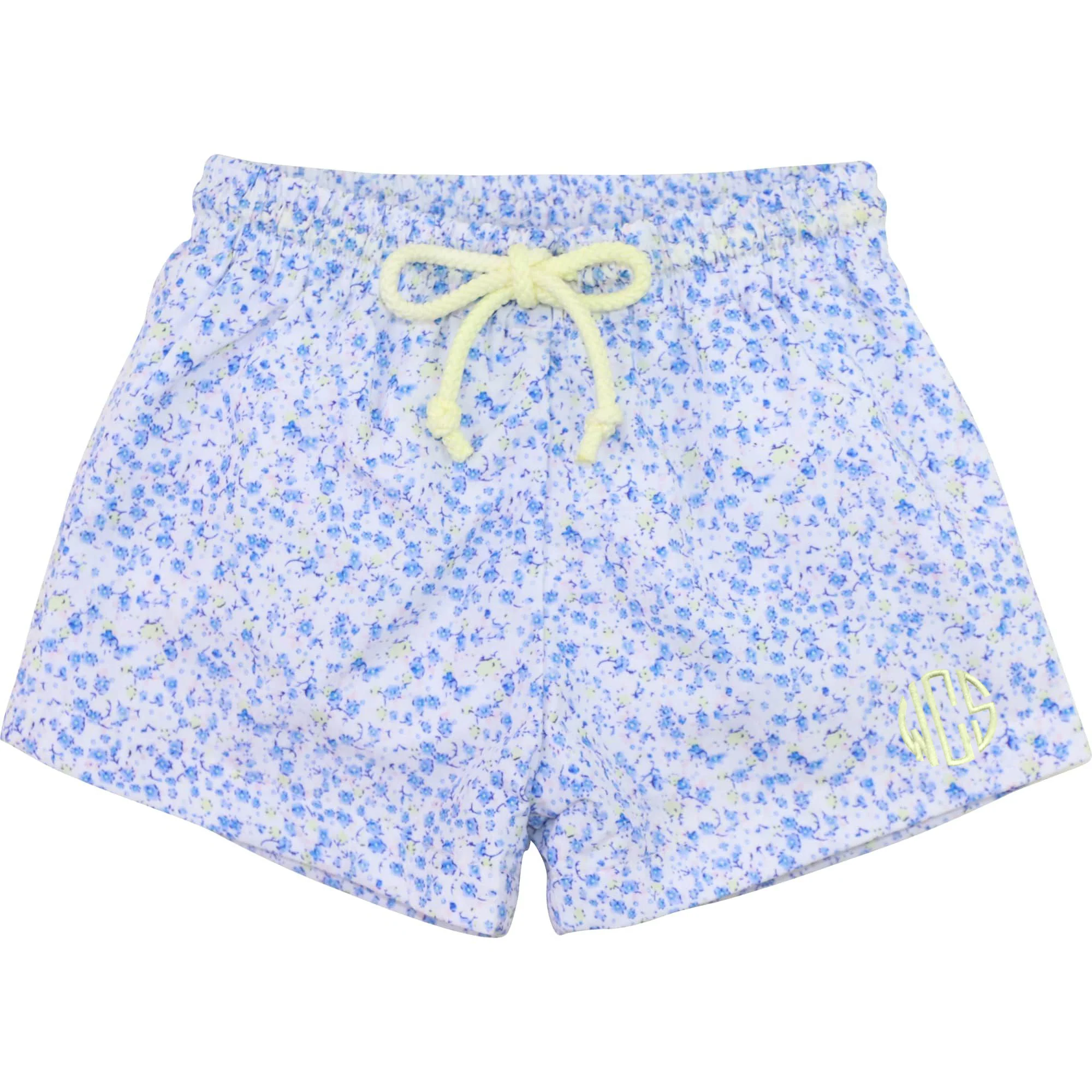 Blue Petite Floral Swim Trunks