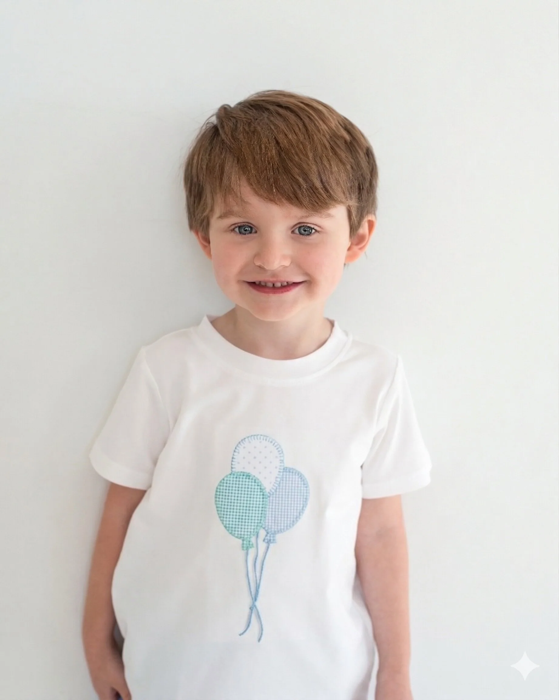 Blue Pique Birthday Balloons Short Set - Image 3