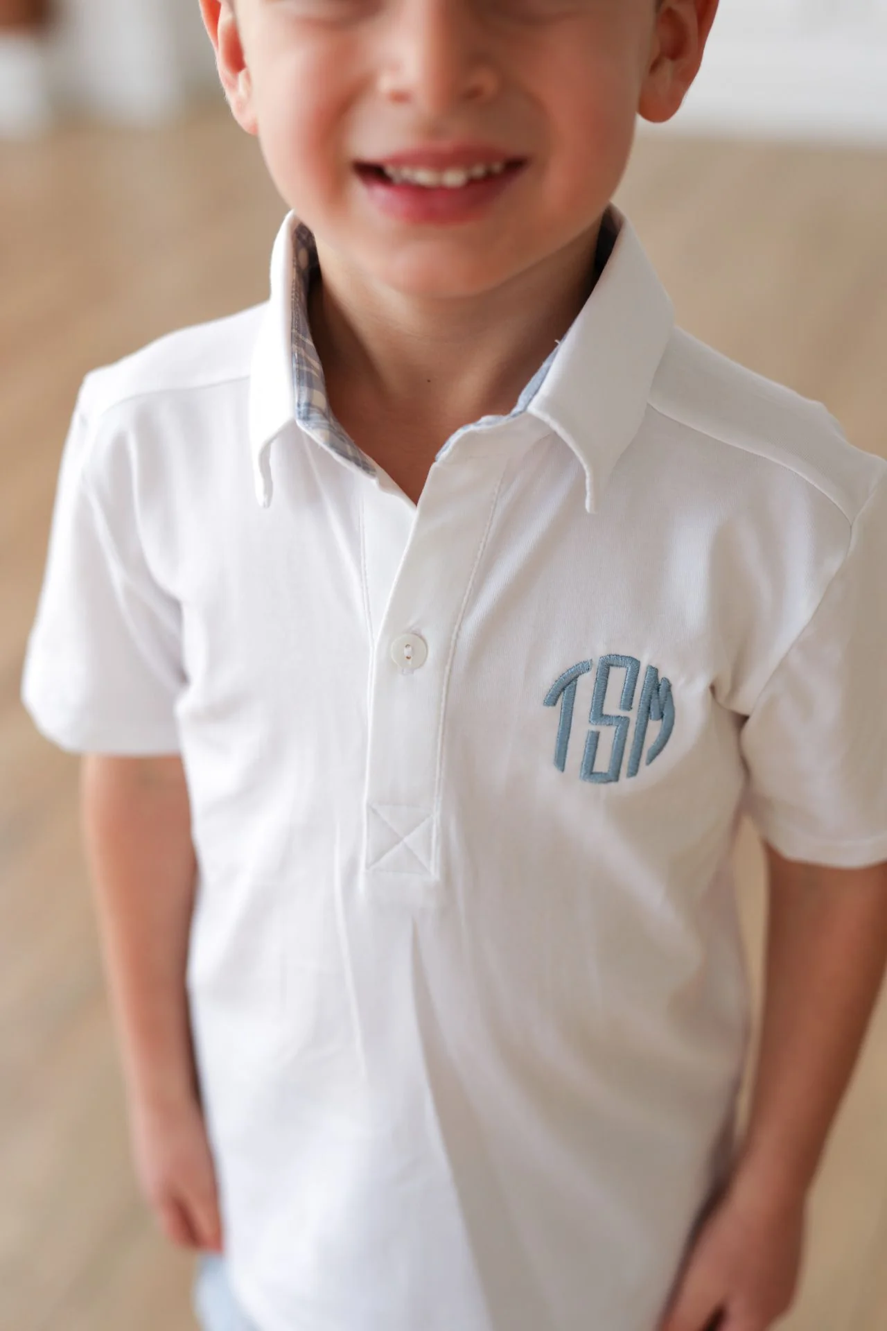 Blue Plaid Polo Short Set - Image 3