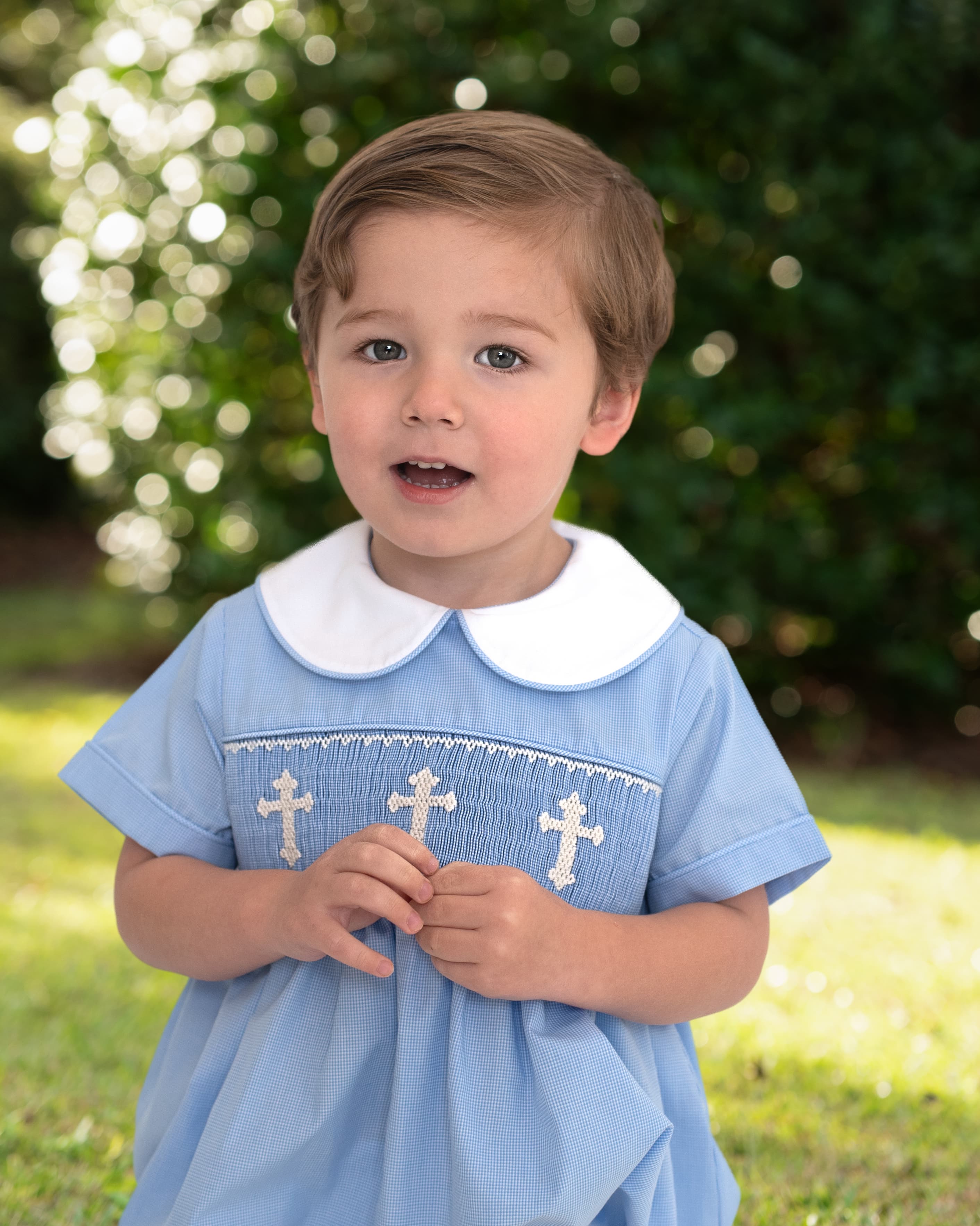 Blue Smocked Cross Bubble - Image 3