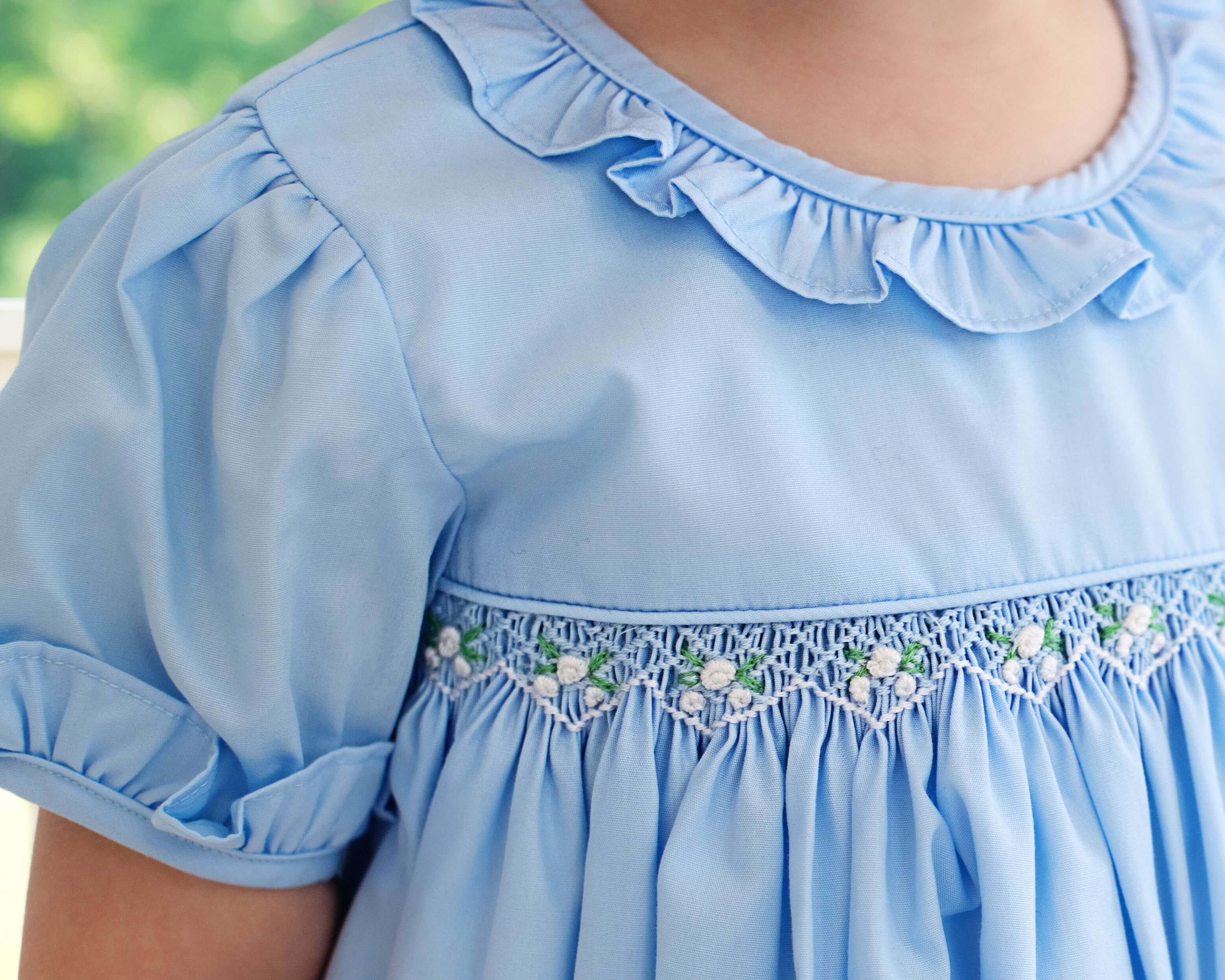 Blue Smocked Dress - Image 2