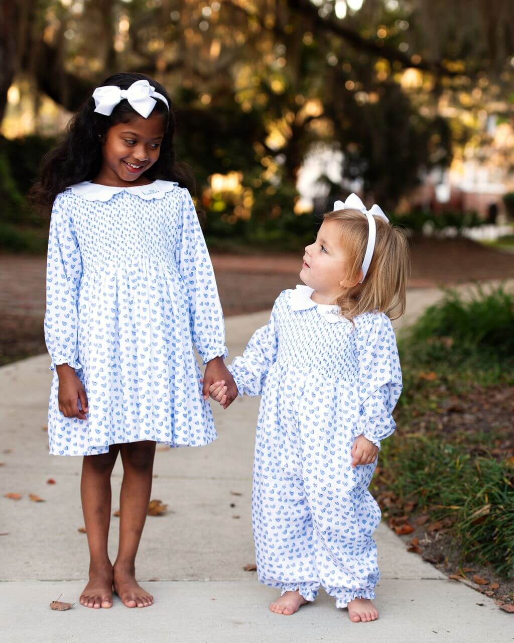 Blue Smocked Hearts Dress - Image 3