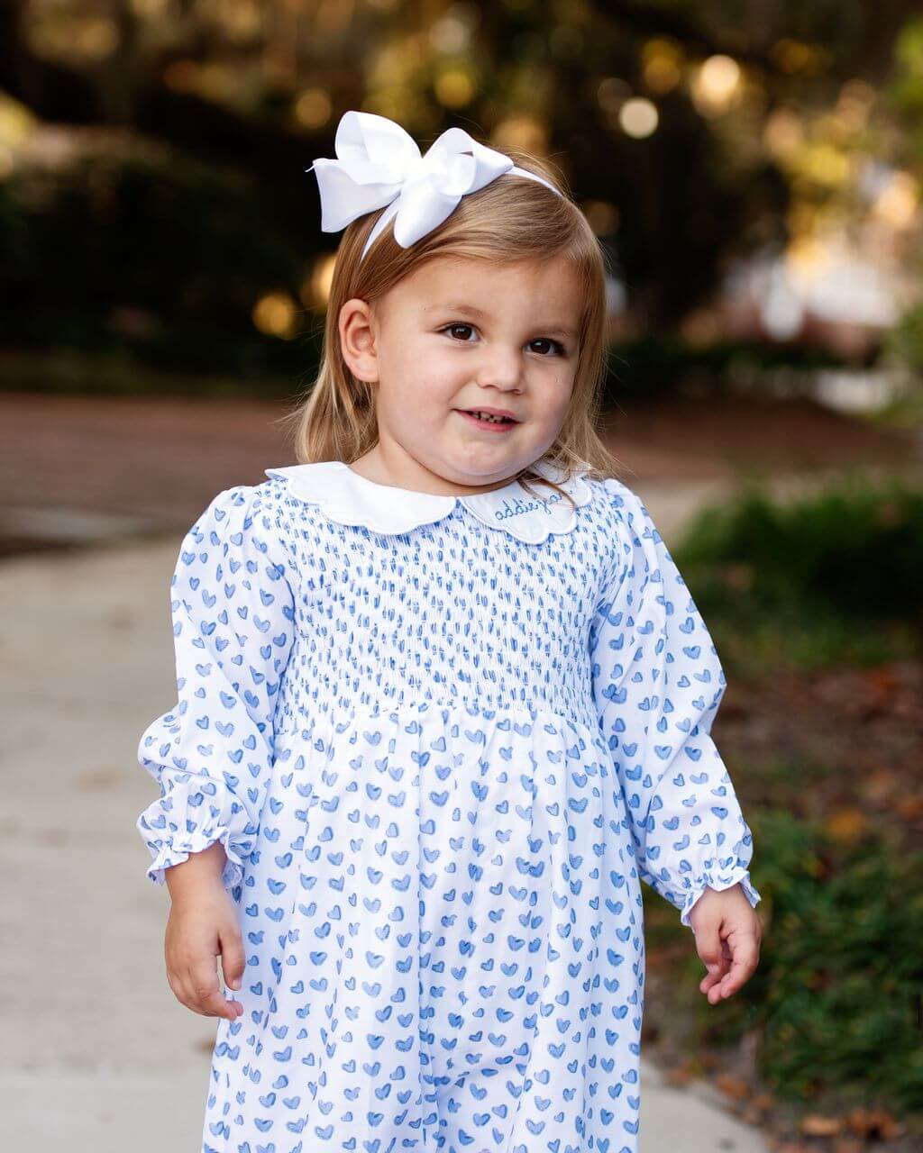 Blue Smocked Hearts Long Bubble - Image 3