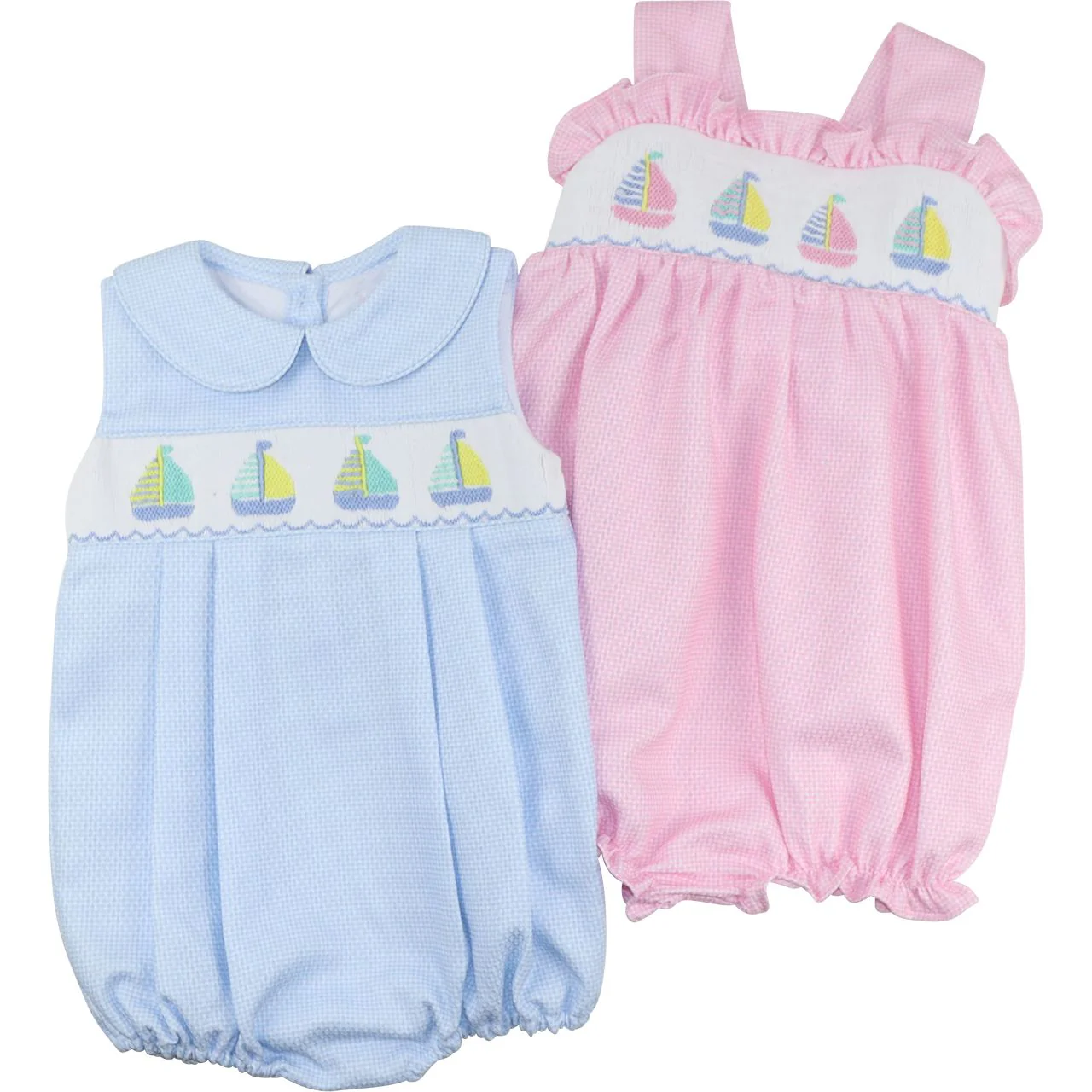 Blue Smocked Sailboats Bubble - Image 2