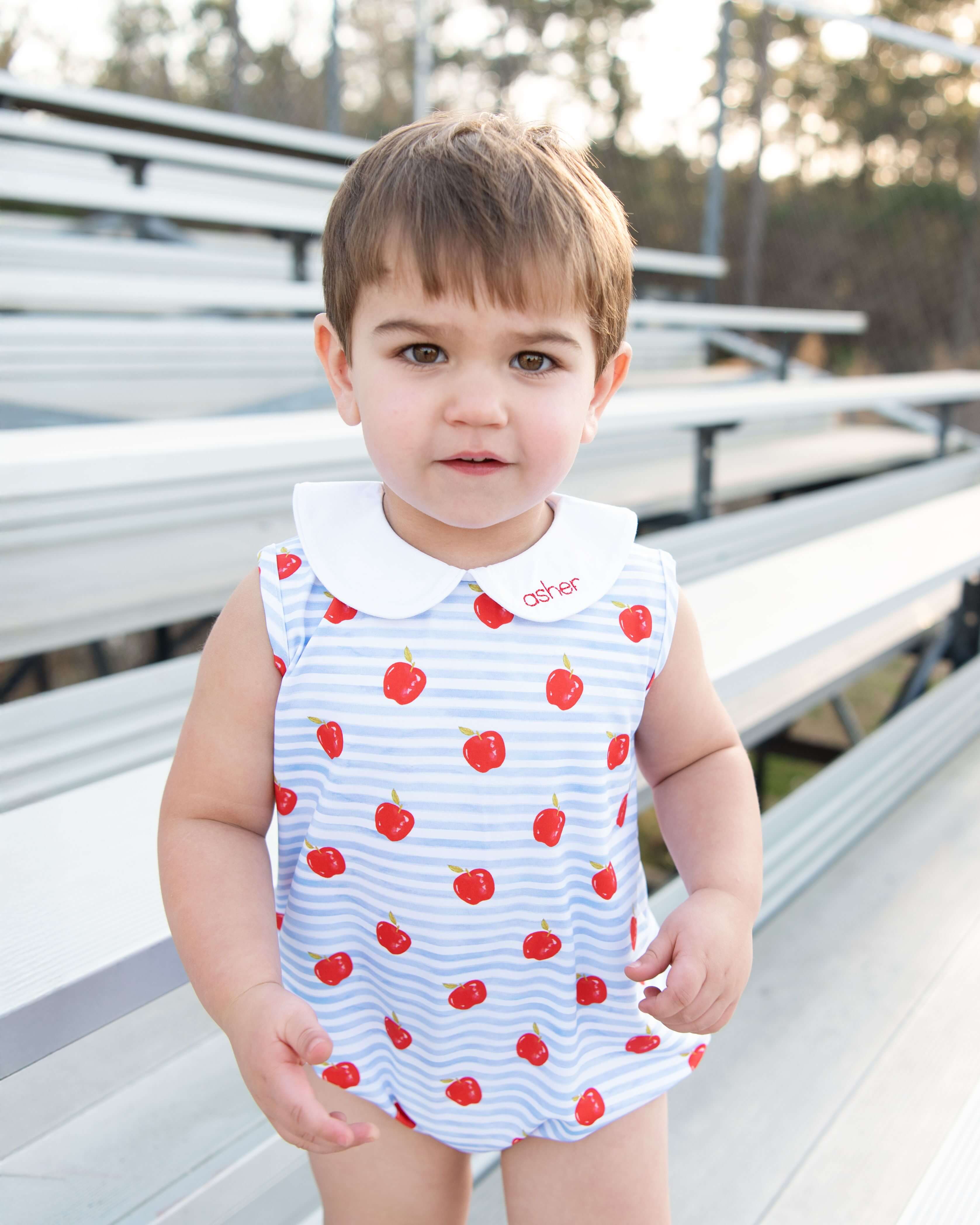 Blue Stripe Knit Apple Bubble - Image 2