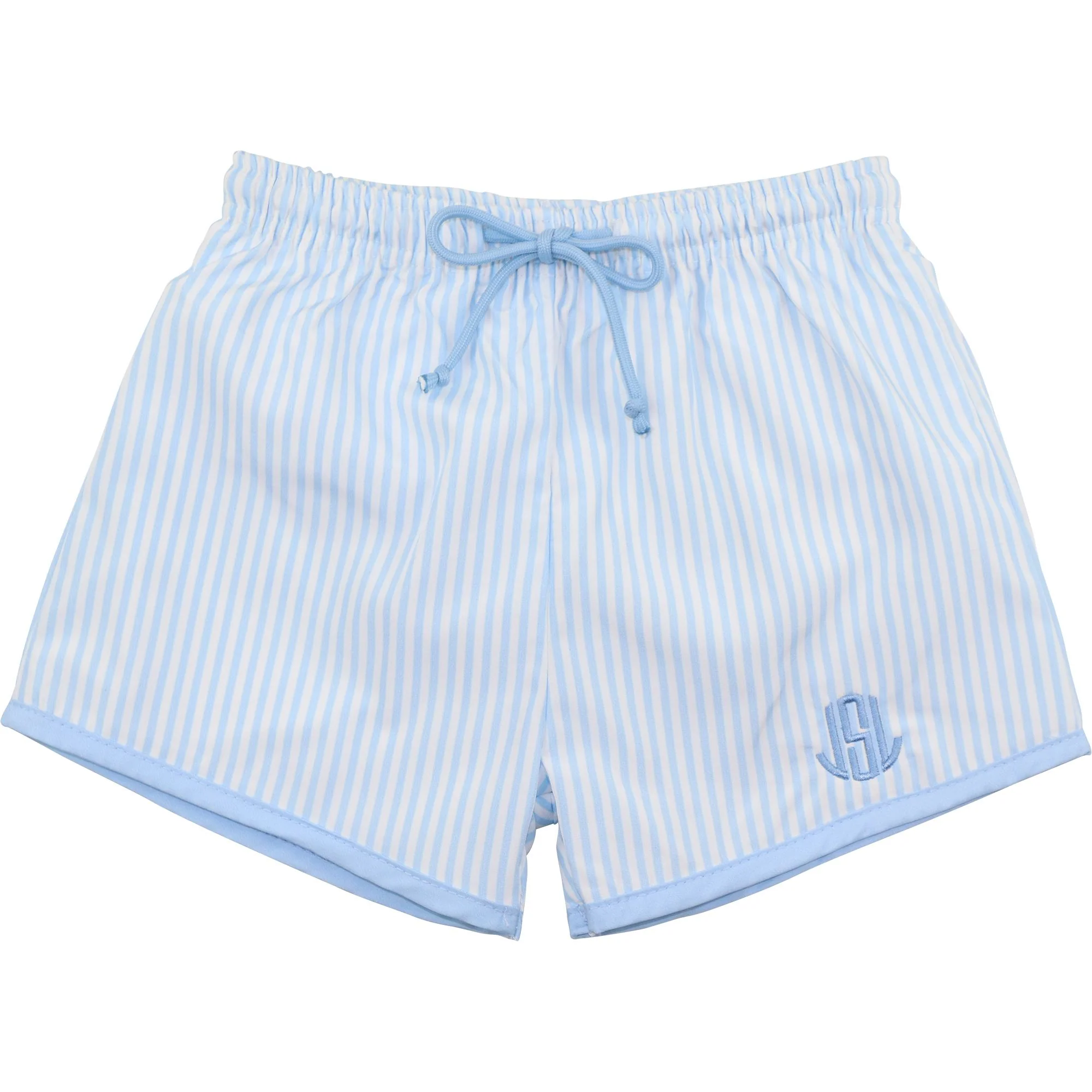 Blue Striped Swim Trunks
