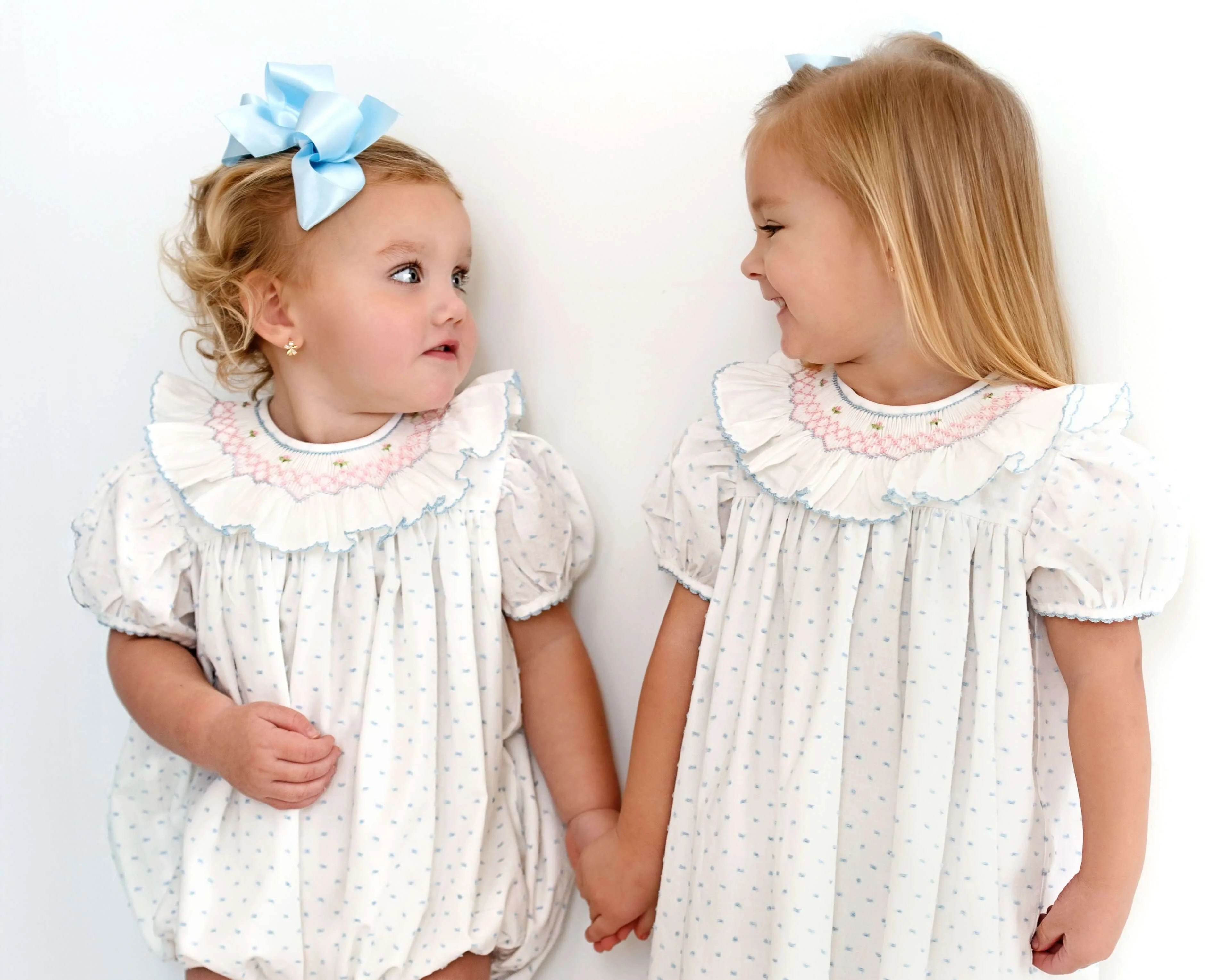 Blue Swiss Dot Smocked Dress - Image 2