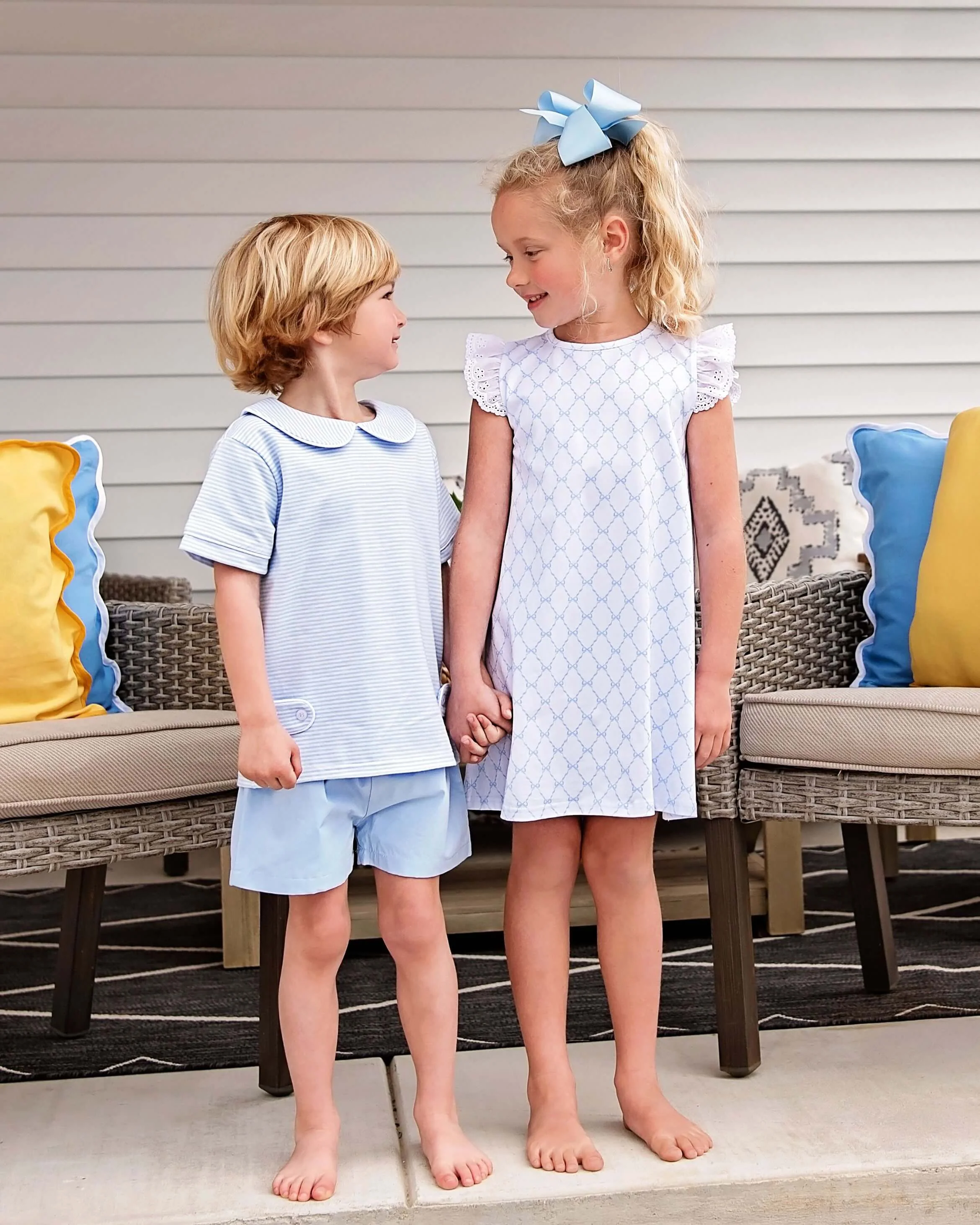 Blue Trellis Knit Dress - Image 2