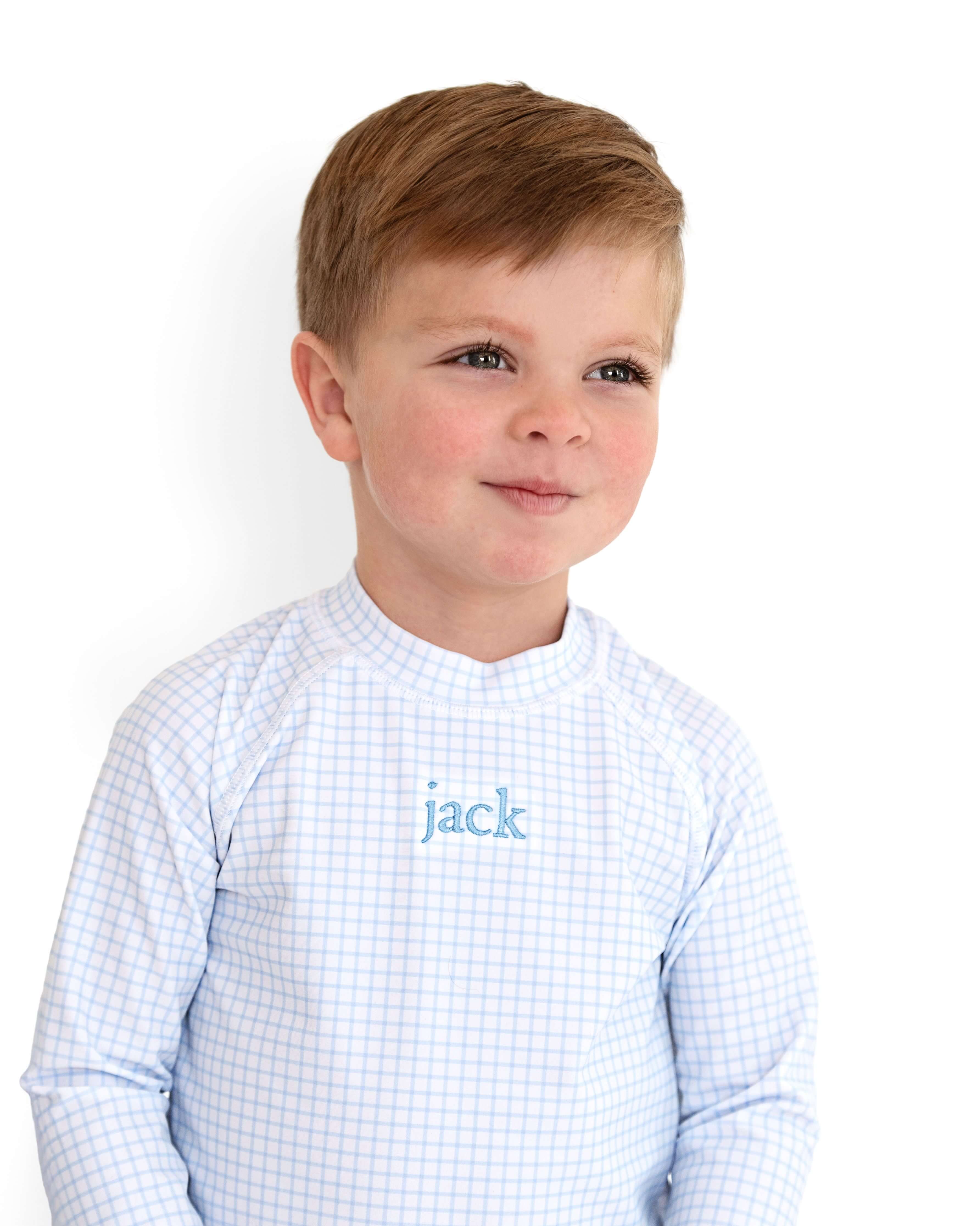 Blue Windowpane Rashguard - Image 2